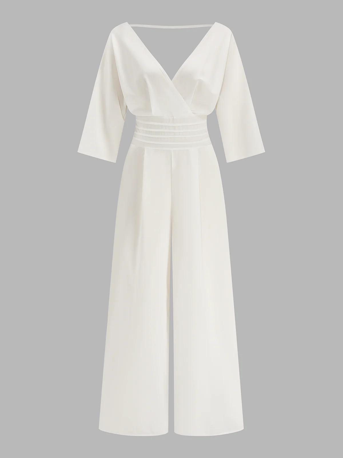 V-Neck Dolman Sleeve Wide Leg Jumpsuit - Image 2