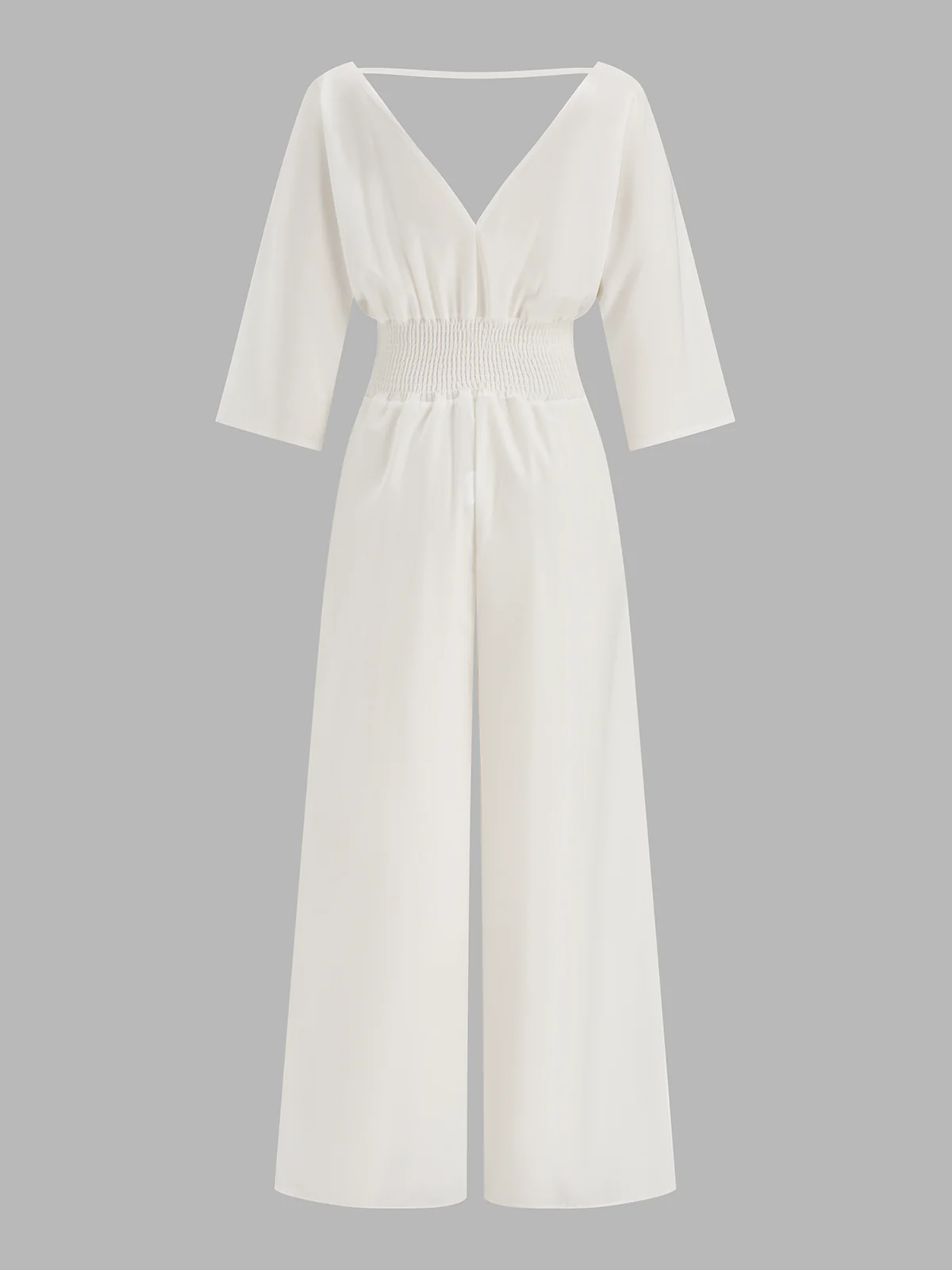 V-Neck Dolman Sleeve Wide Leg Jumpsuit - Image 3