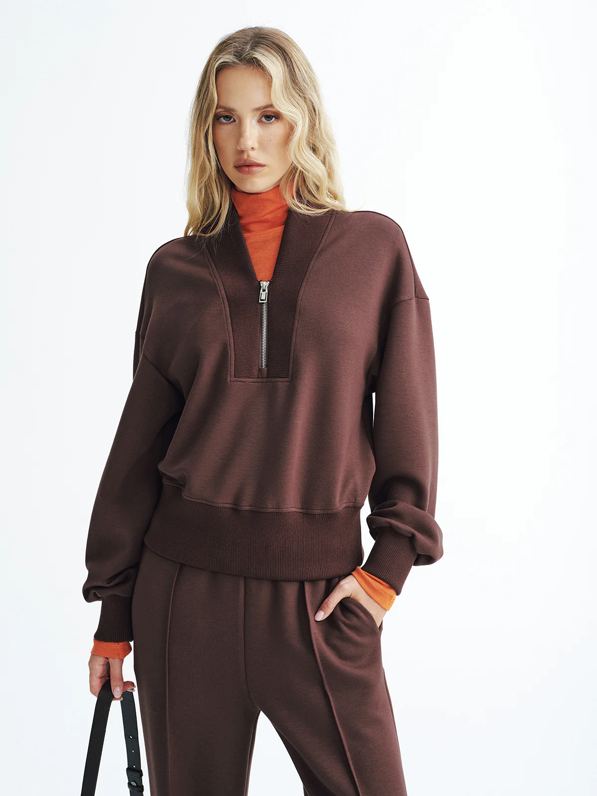 V-Neck Half-Zip Sweatshirt - Image 6