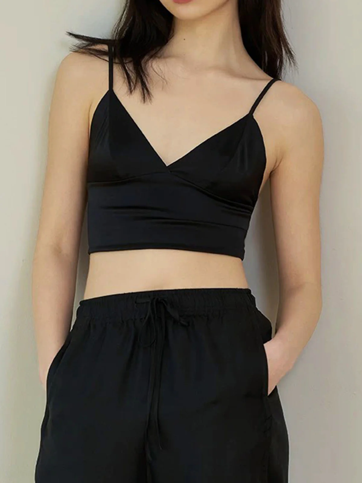 V-Neck Jersey Crop Cami Top - Image 4