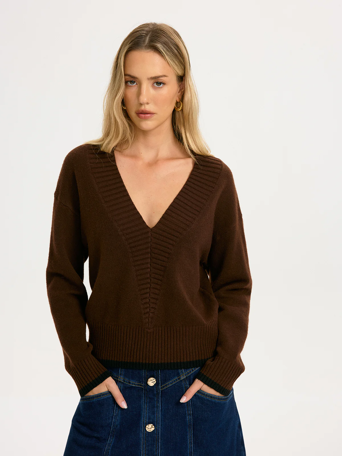 V-Neck Loose Knit Sweater - Image 4