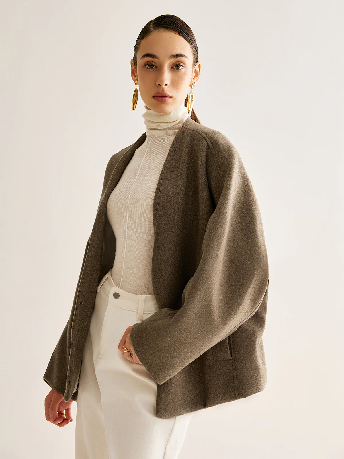 V-Neck Loose Warm Jacket - Image 3