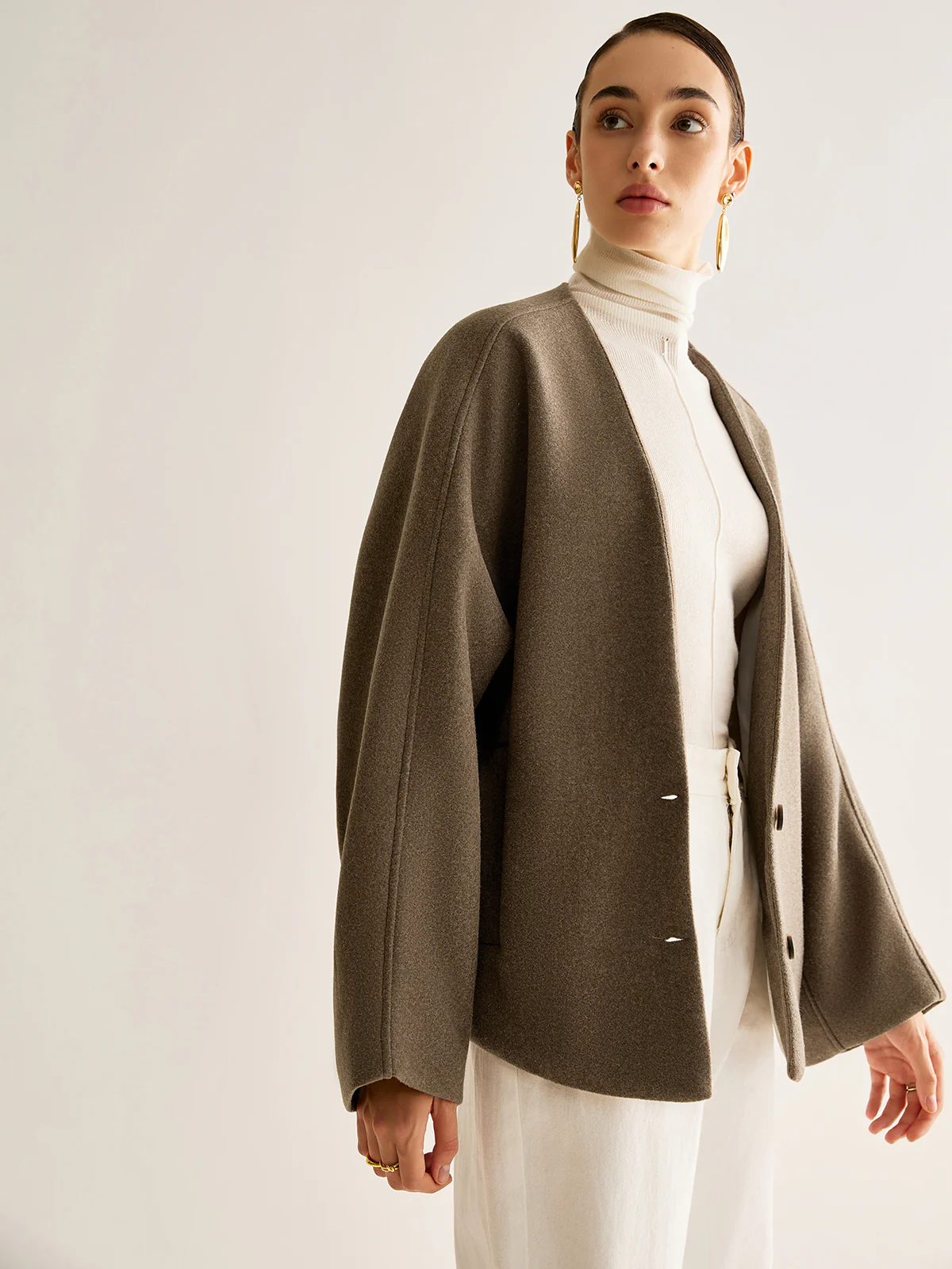 V-Neck Loose Warm Jacket - Image 6