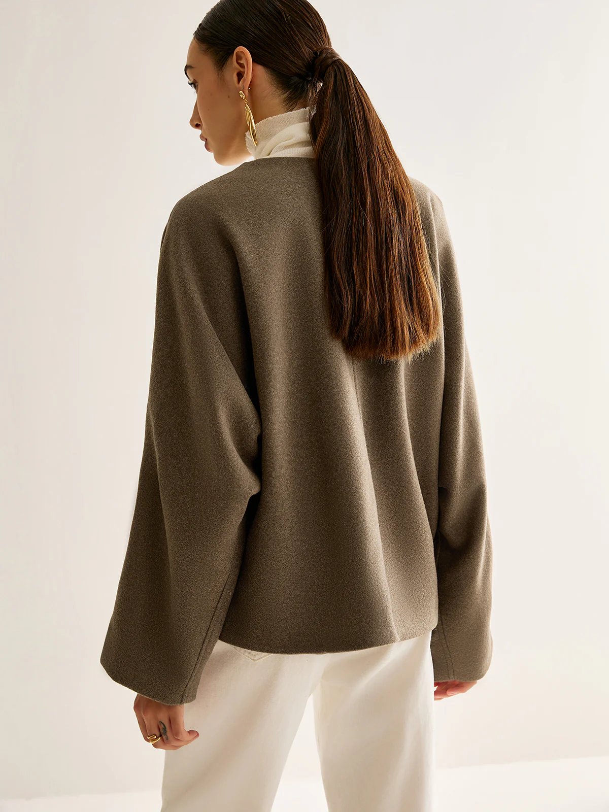 V-Neck Loose Warm Jacket - Image 7