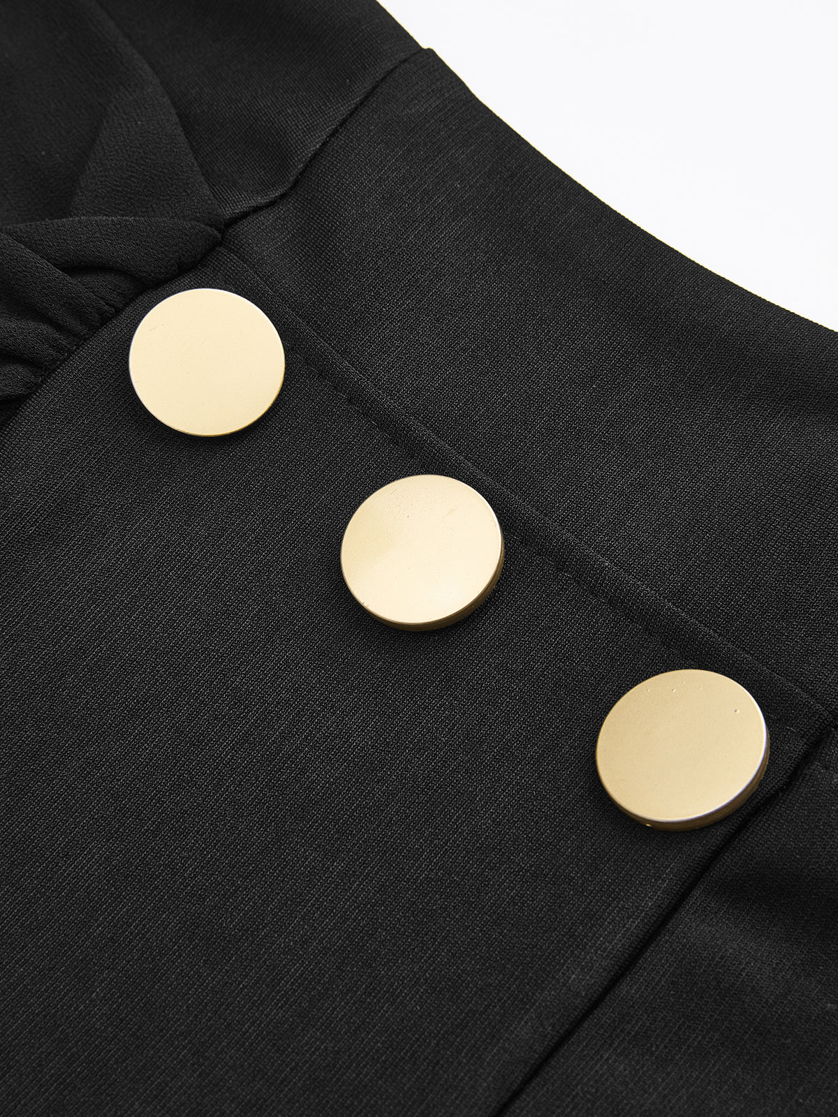 V-Neck Mesh-Sleeve Metal Detail Asymmetric Dress - Image 4