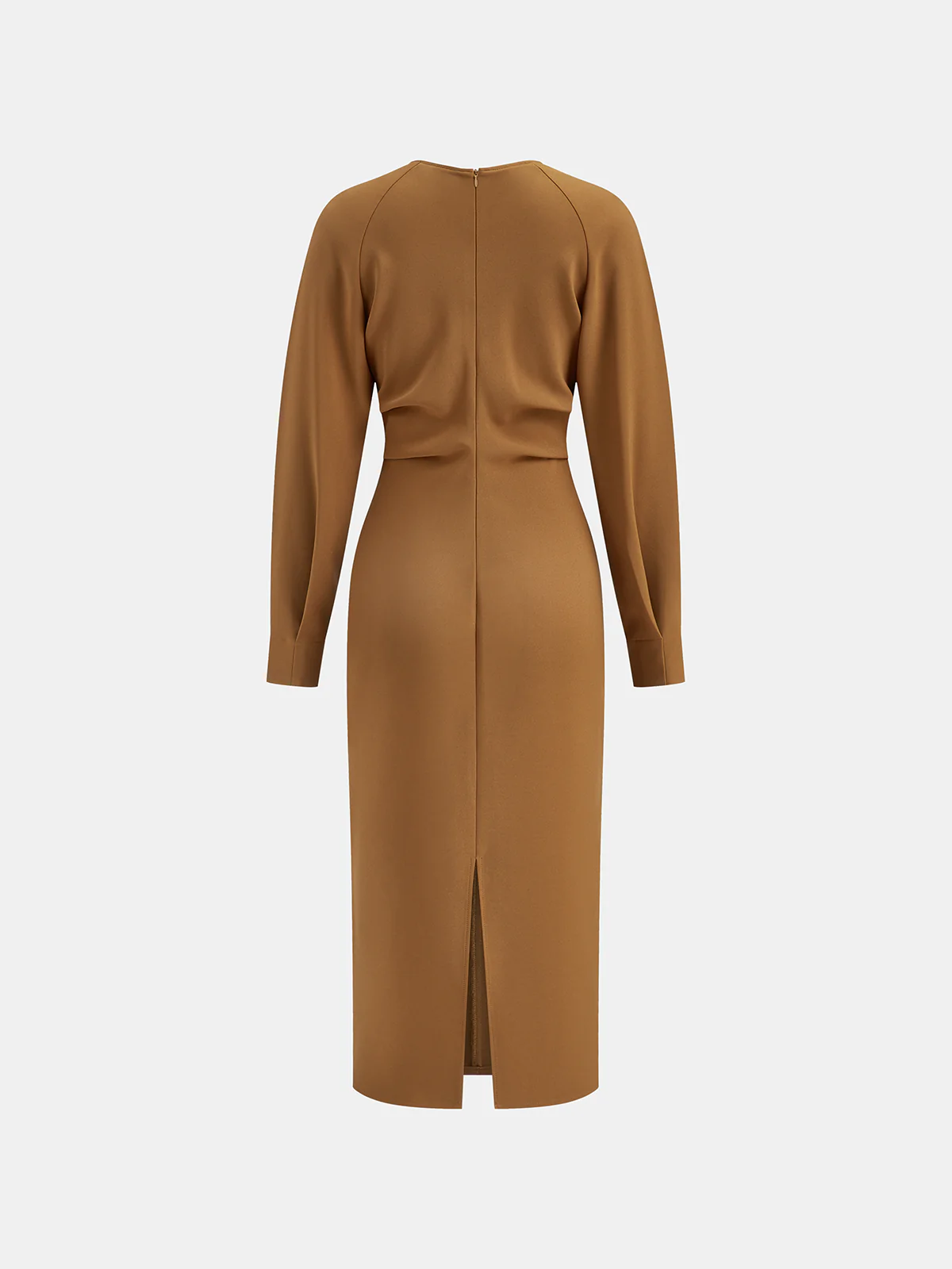 V-Neck Metal Detail Fitted Waist Dress - Image 3