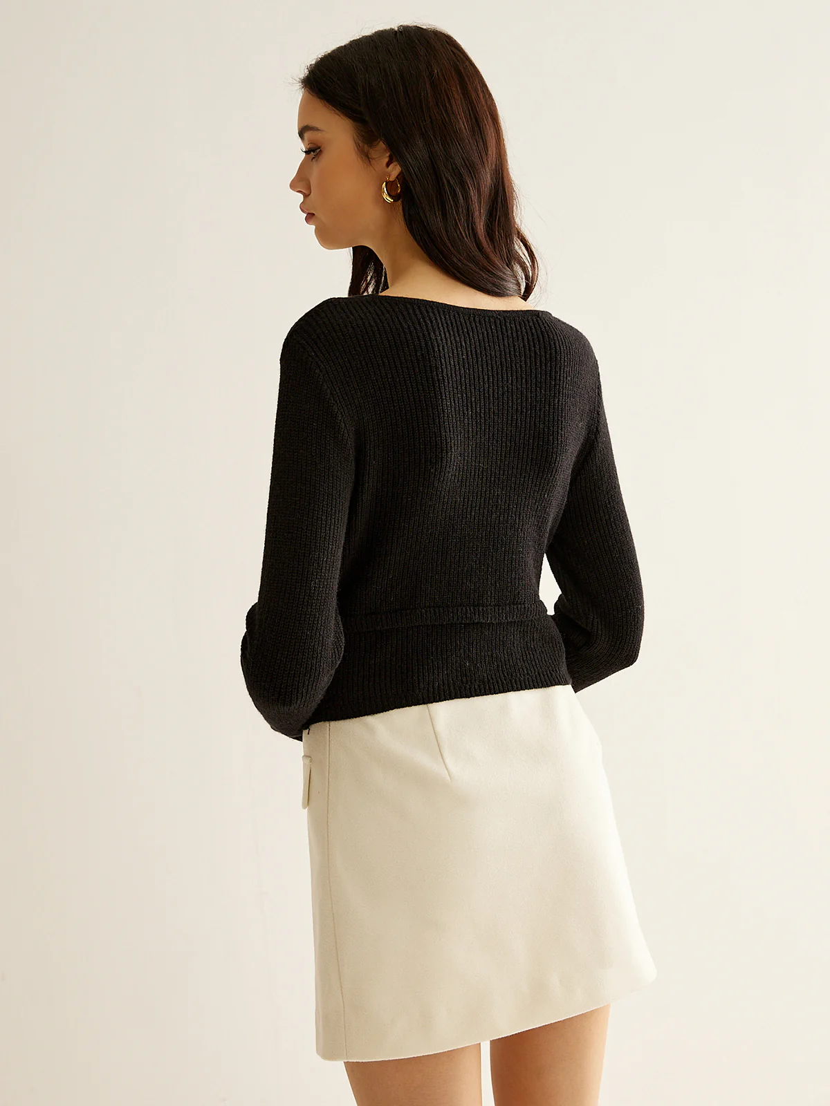 V-Neck Metal Detail Sweater - Image 6
