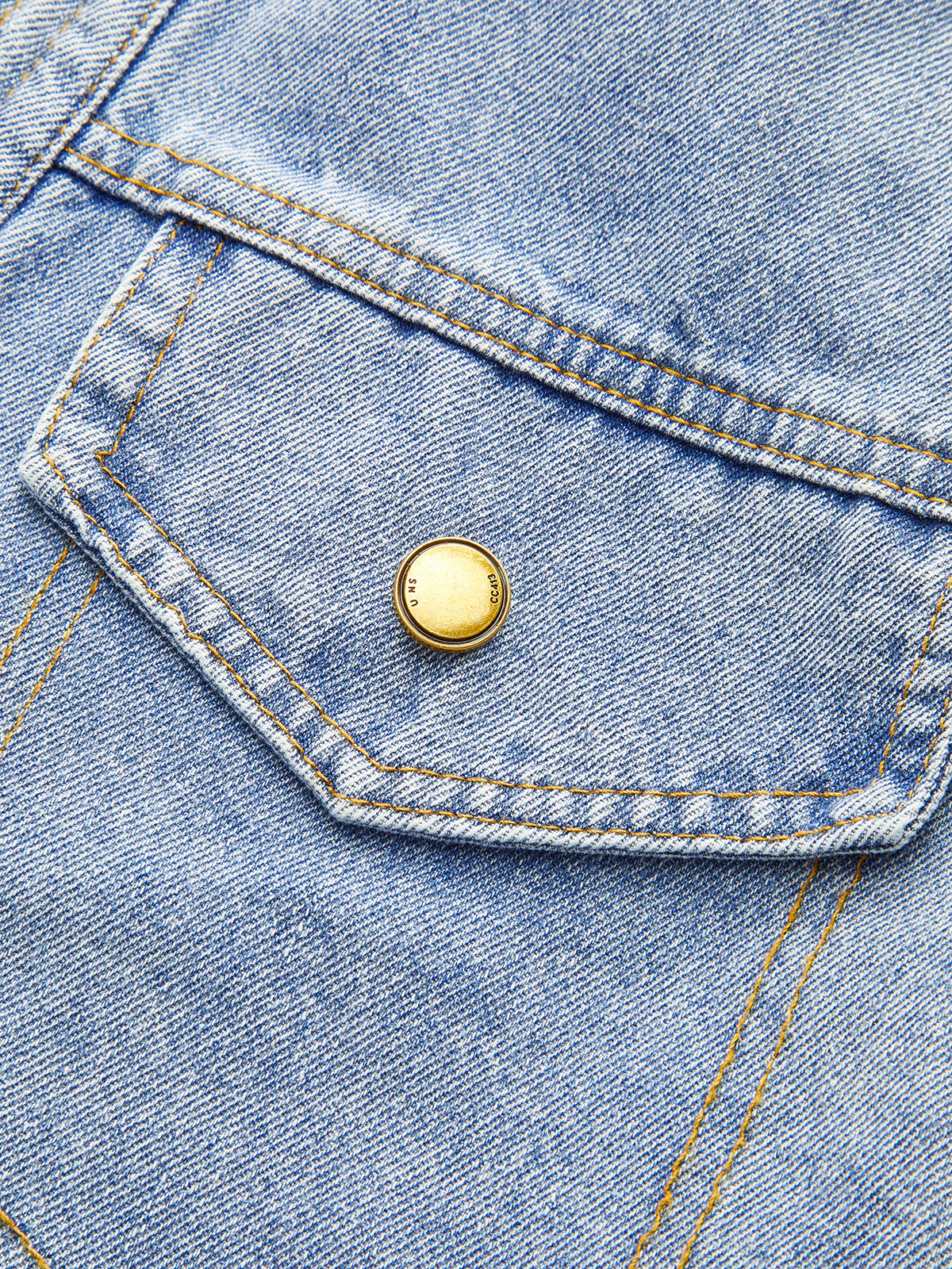 V-Neck Paneled Denim Cardigan - Image 5