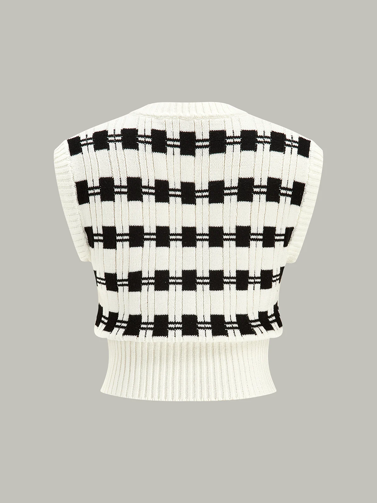 V-neck Plaid Sweater Vest - Image 2