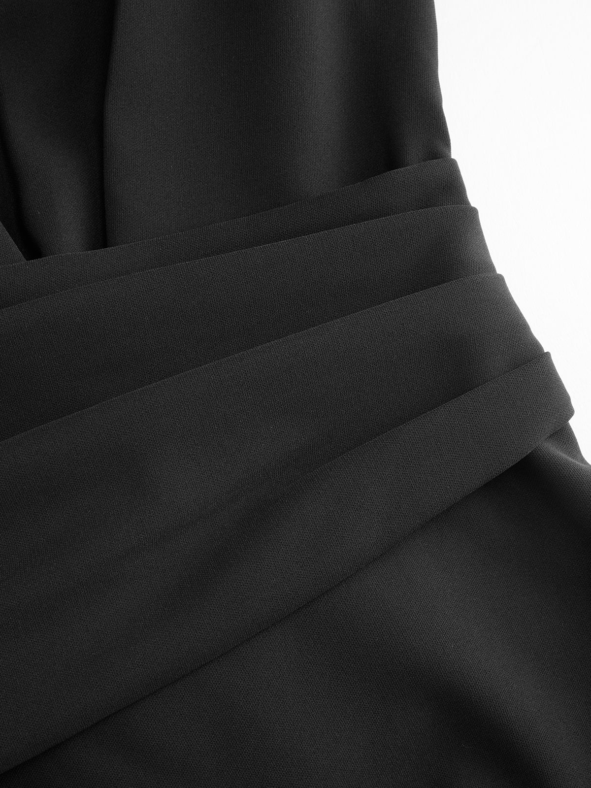 V-Neck Ruched Waist Slit Shirt Dress - Image 4
