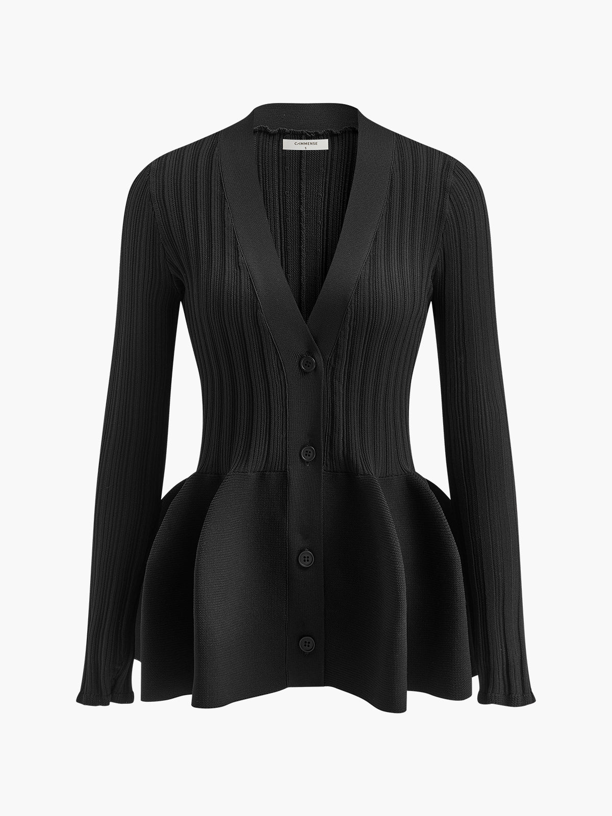 V-Neck Ruffle Button Cardigan - Image 10