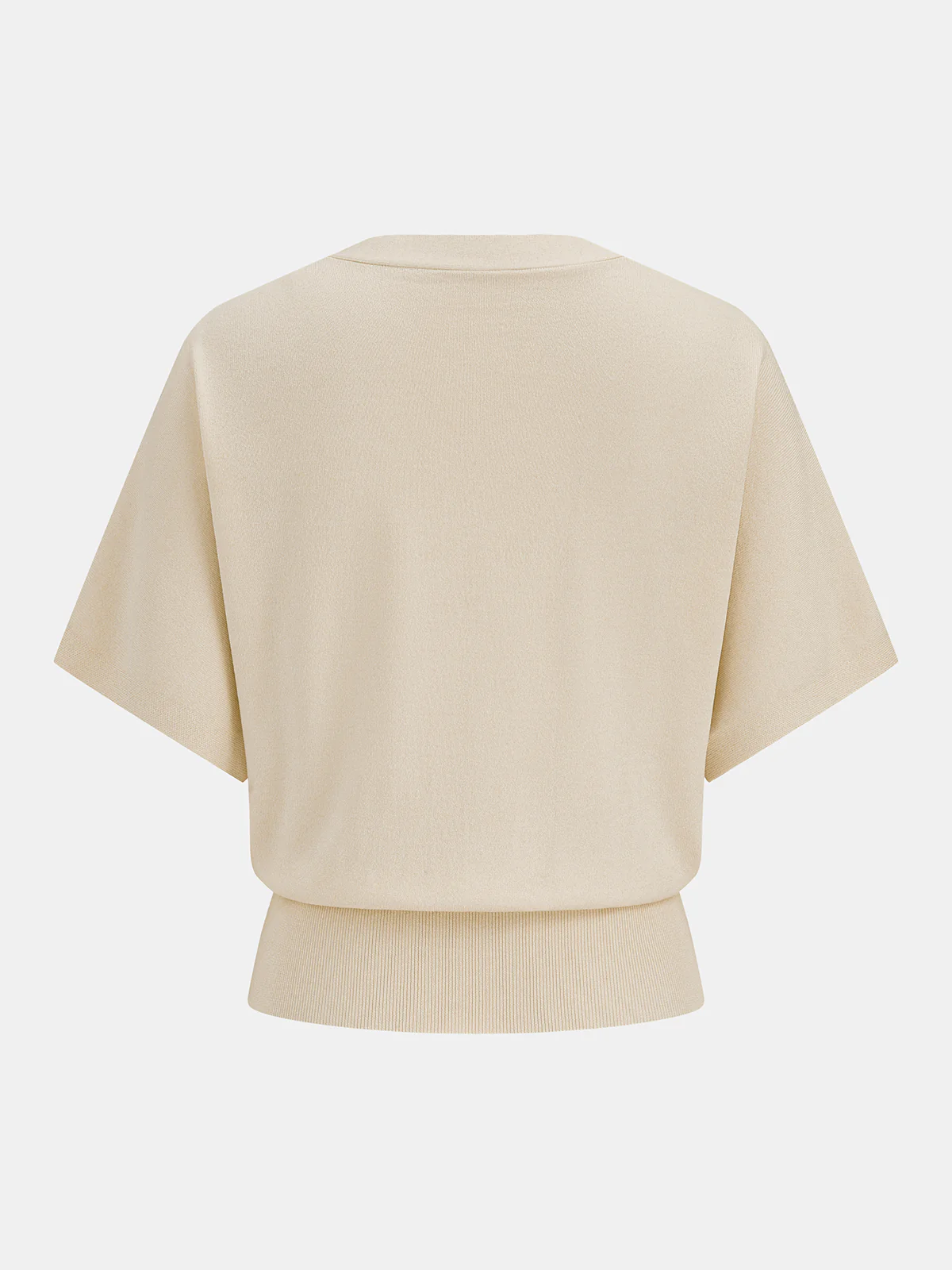 V-Neck Short Sleeve Metal Button Knit Cardigan - Image 2