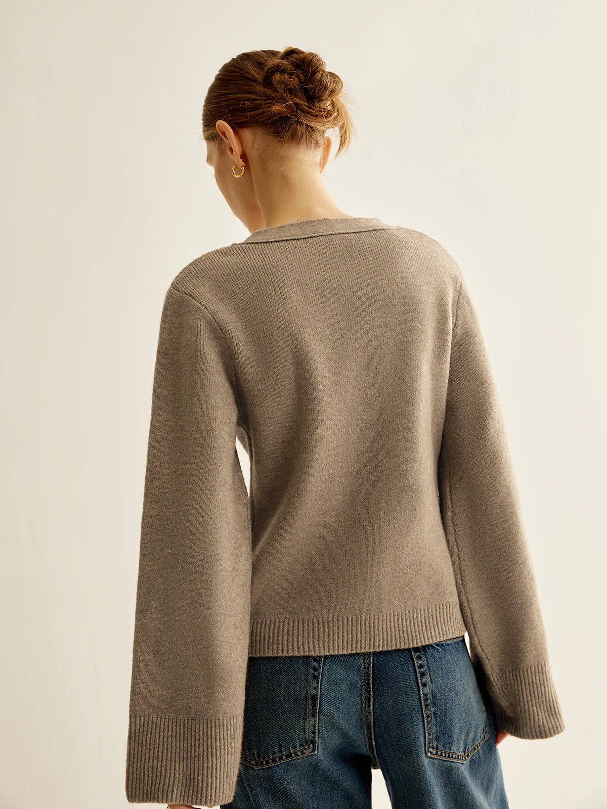 V-Neck Split Button Cardigan - Image 6