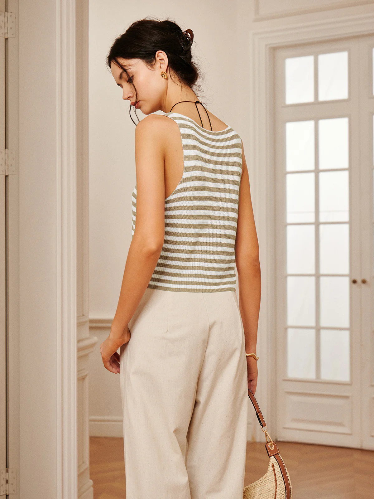V-Neck Striped Sweater Vest - Image 4
