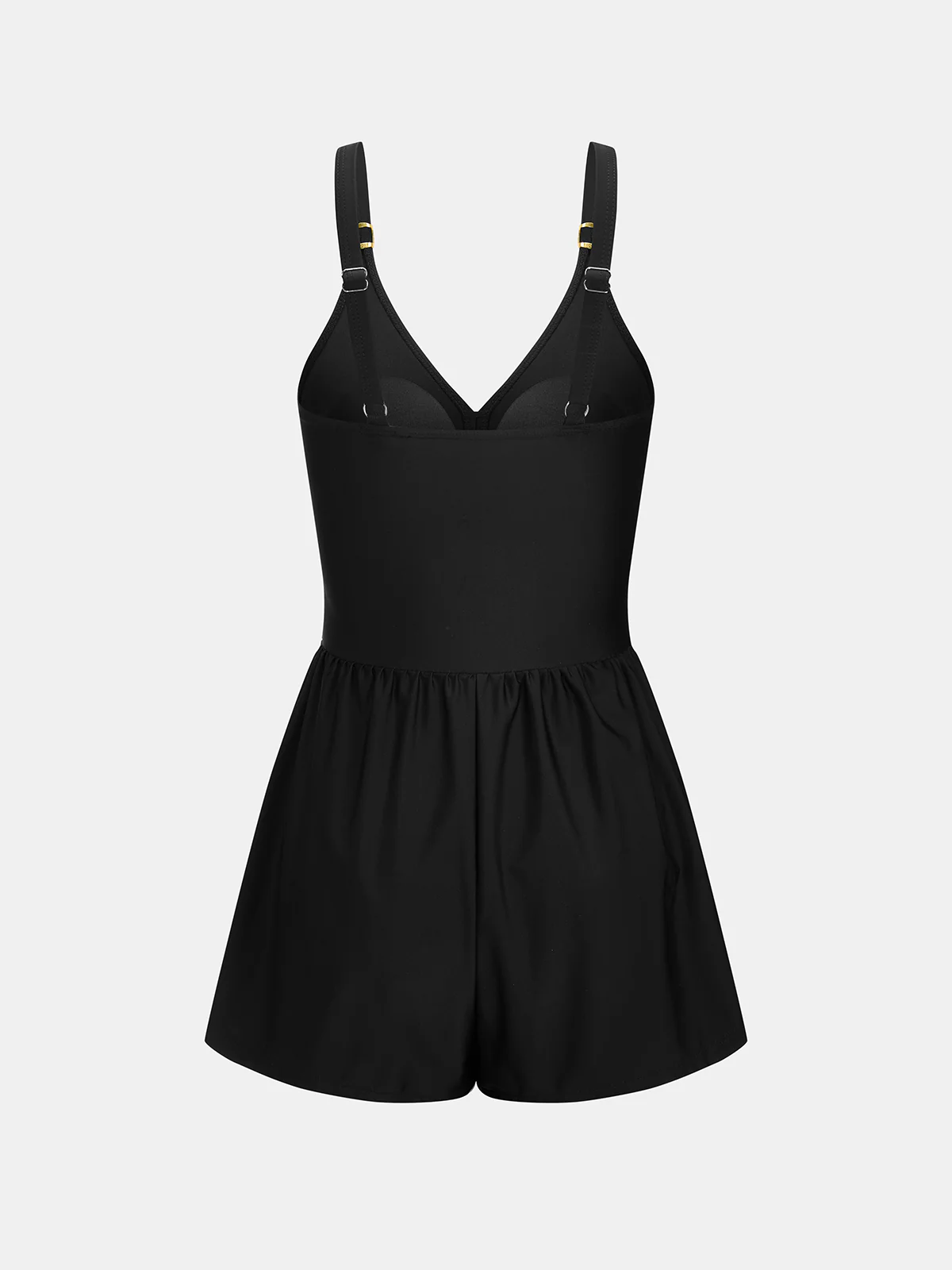 V-Neck Twist One Piece Romper Swimsuit - Image 3