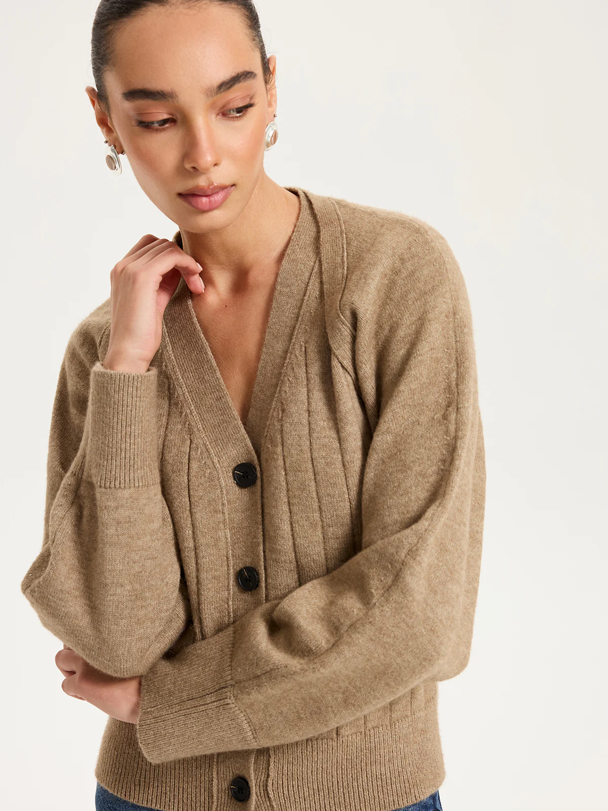 V-Neck Vest and Cardigan Knitted Two-Piece Set - Image 2