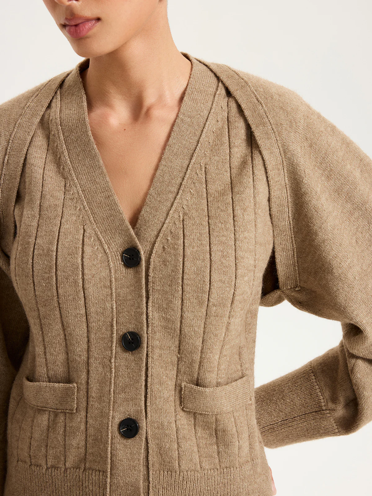 V-Neck Vest and Cardigan Knitted Two-Piece Set - Image 4