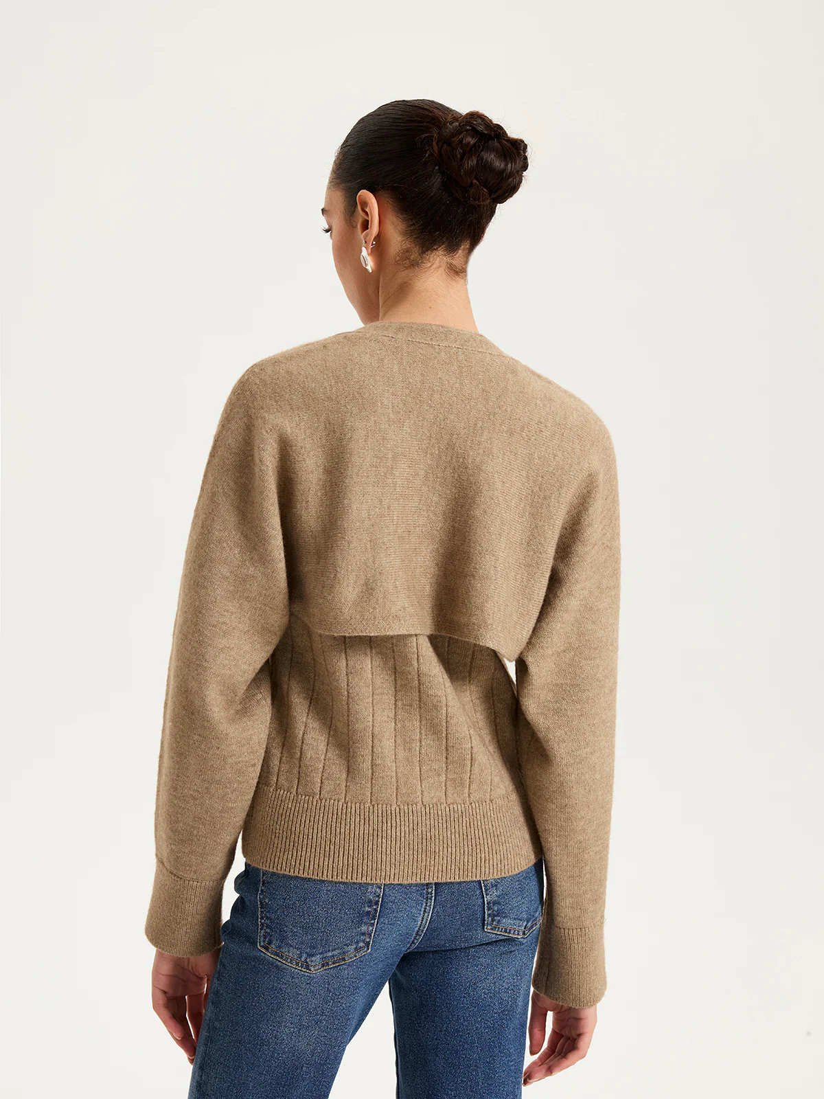 V-Neck Vest and Cardigan Knitted Two-Piece Set - Image 5