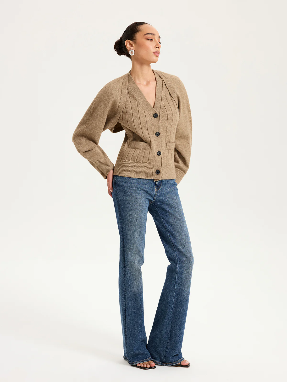 V-Neck Vest and Cardigan Knitted Two-Piece Set - Image 6