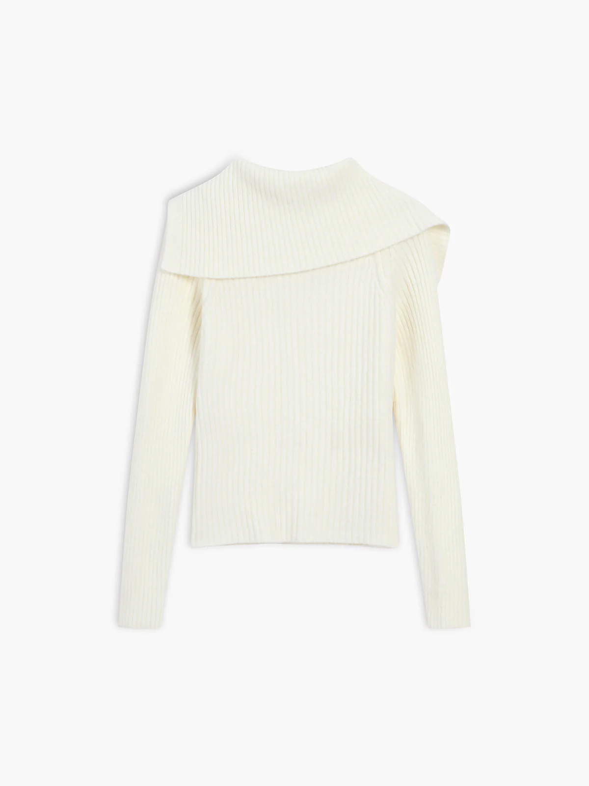 Vanilla Asymmetric Collar Sweater - Image 3