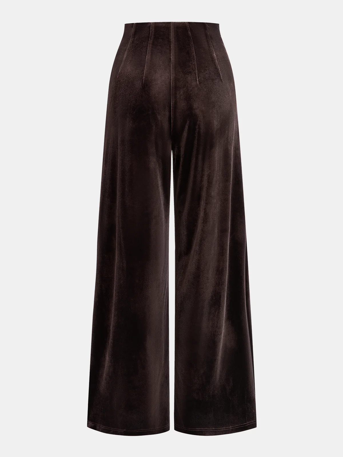 Velvet Asymmetric Waist Wide-Leg Pants - Image 2