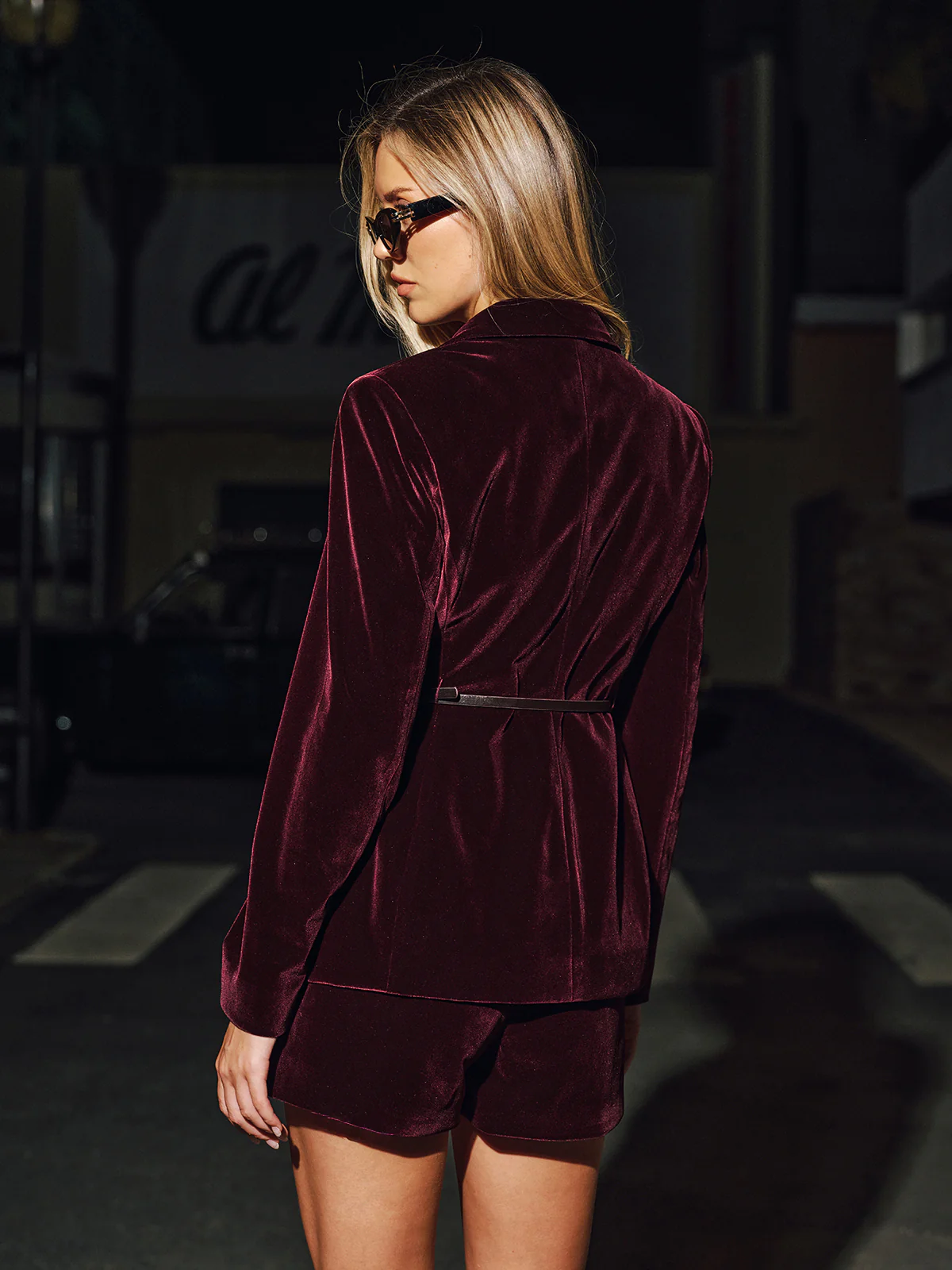 Velvet Belted Blazer - Image 6