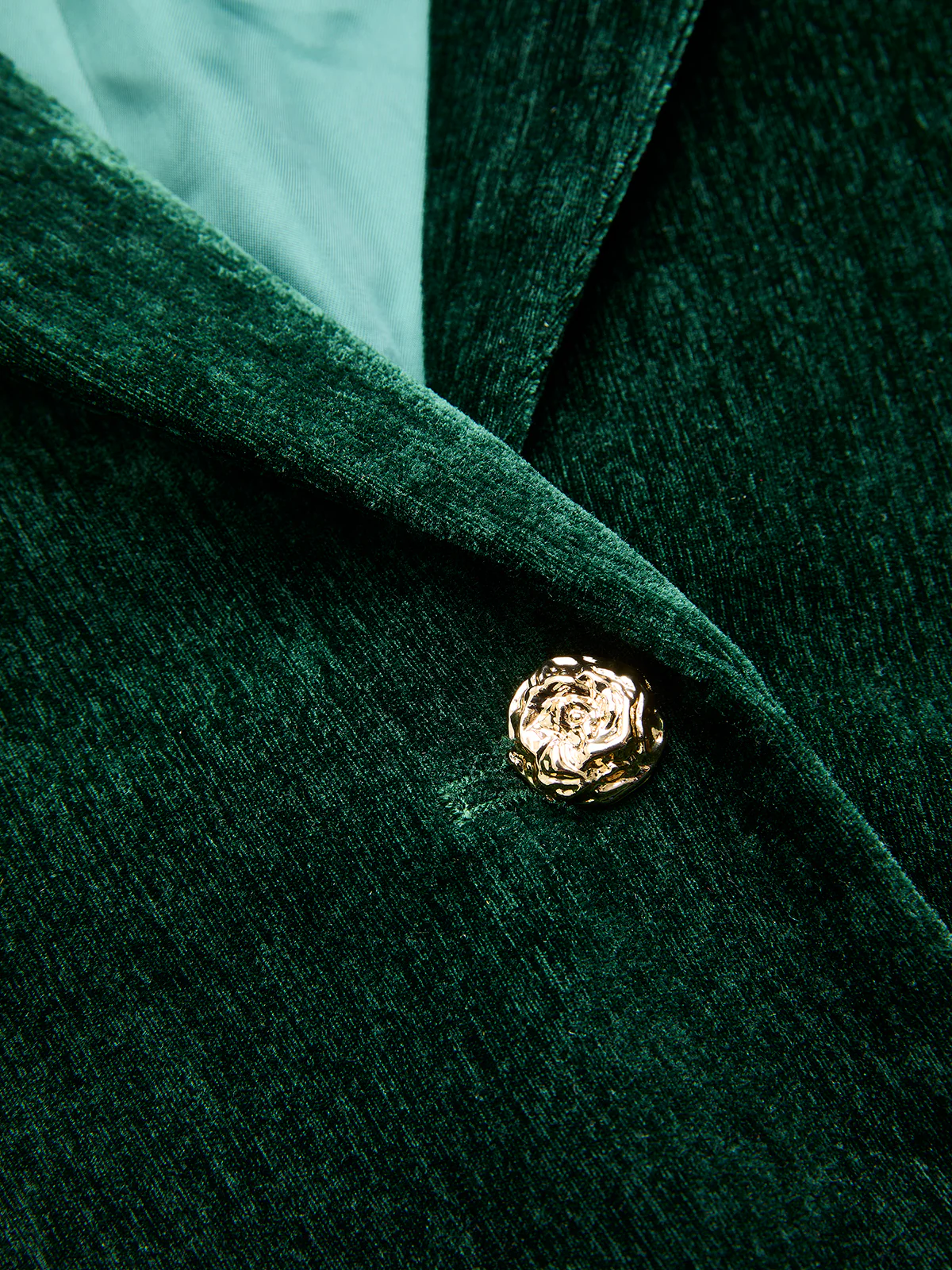 Velvet Belted Metal Button Blazer - Image 3