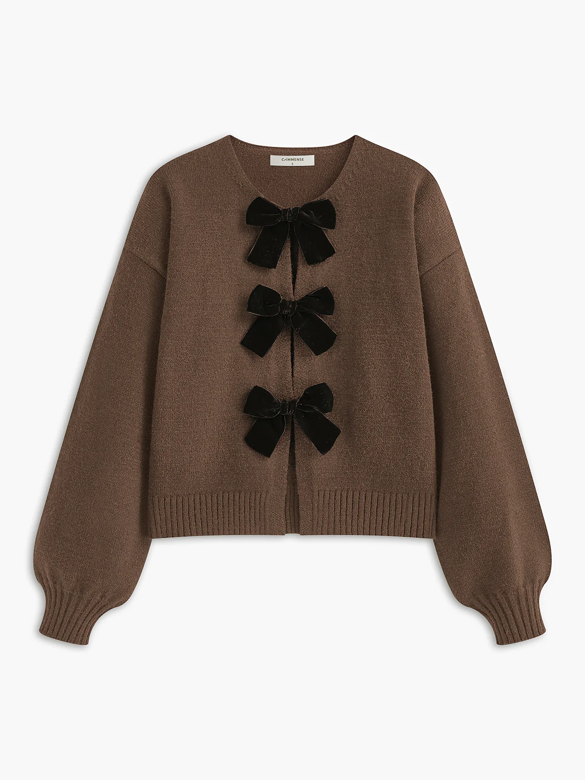Velvet-Bow Lantern Sleeve Sweater - Image 9