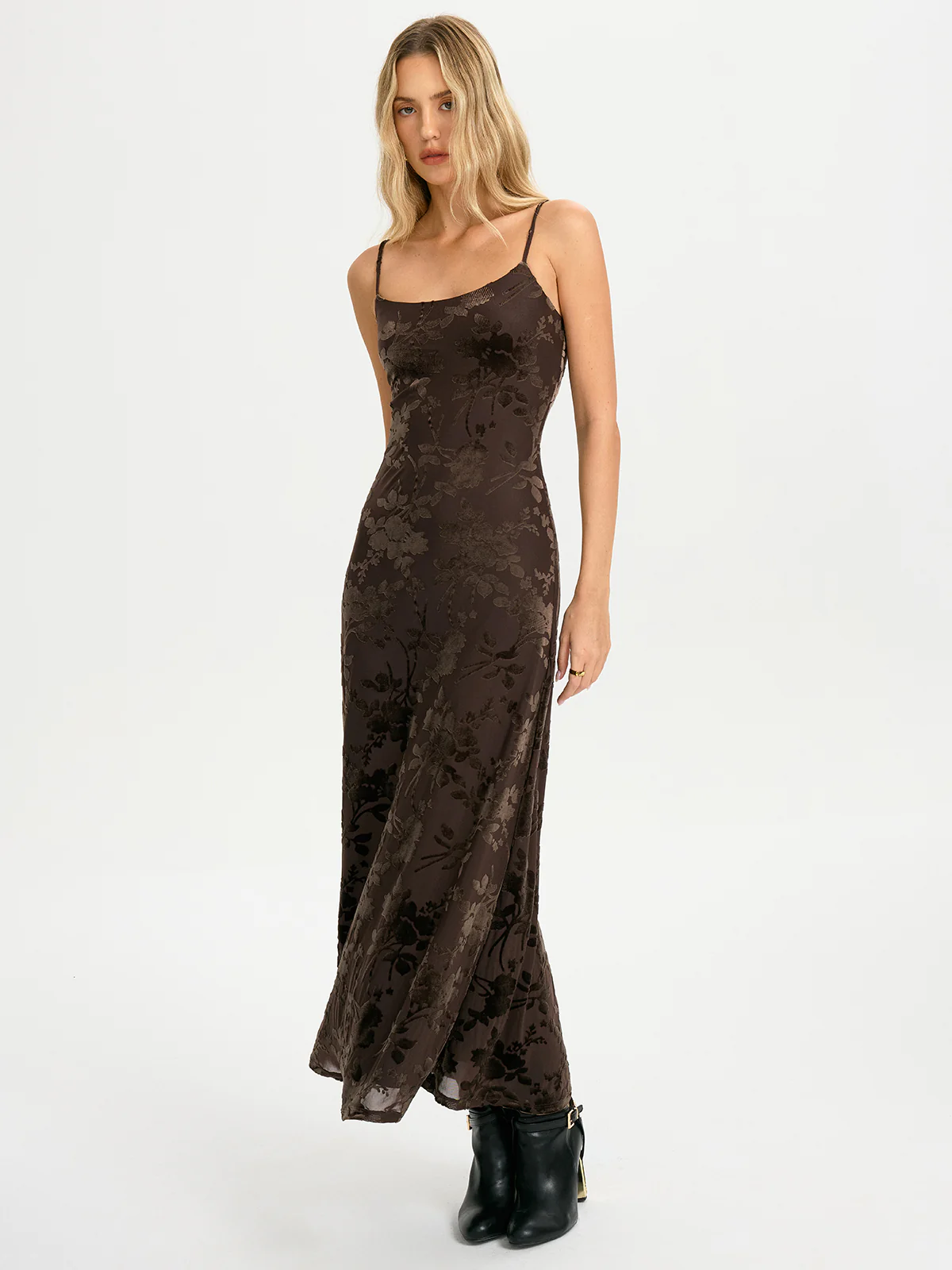 Velvet Floral Cami Maxi Dress