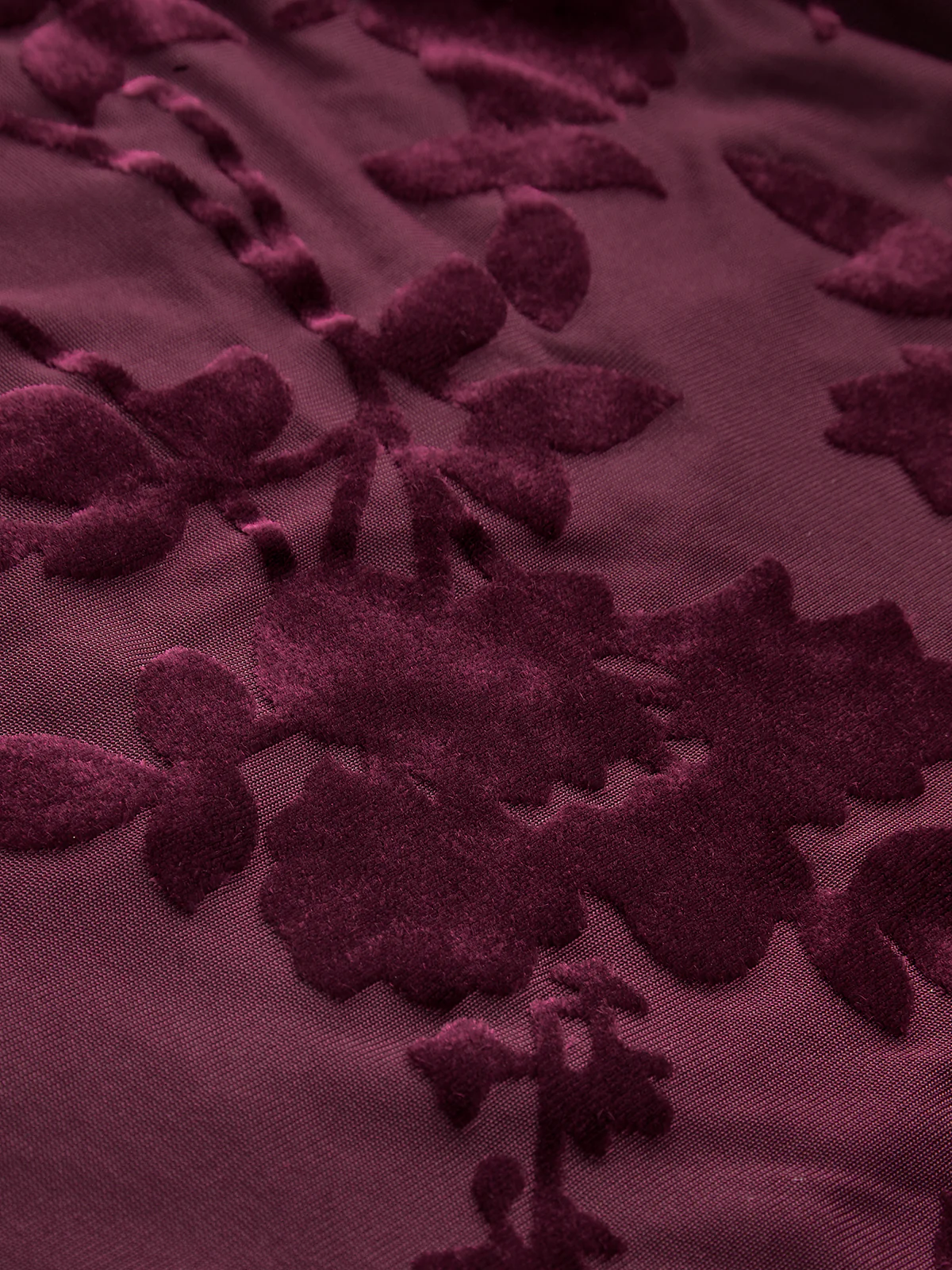 Velvet Floral Mesh Mock Neck Top - Image 8