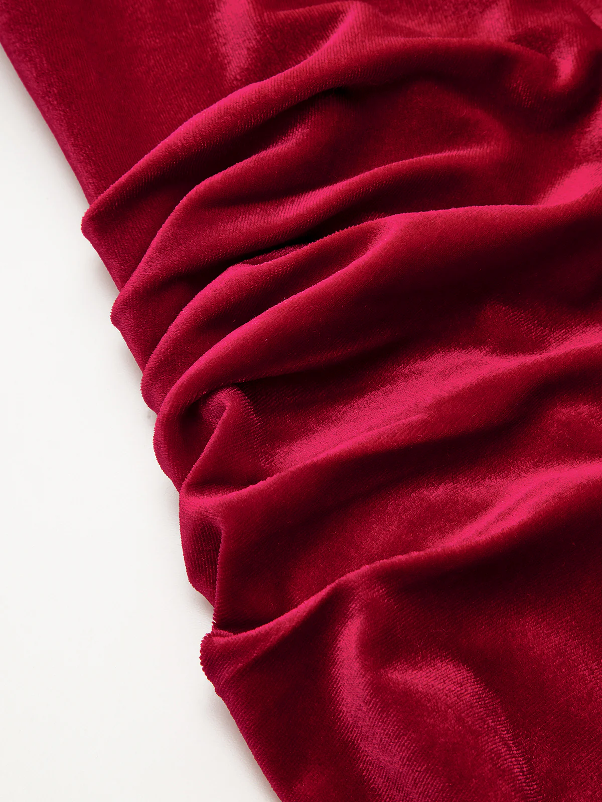 Velvet Mock Neck Ruched Sleeveless Dress - Image 3