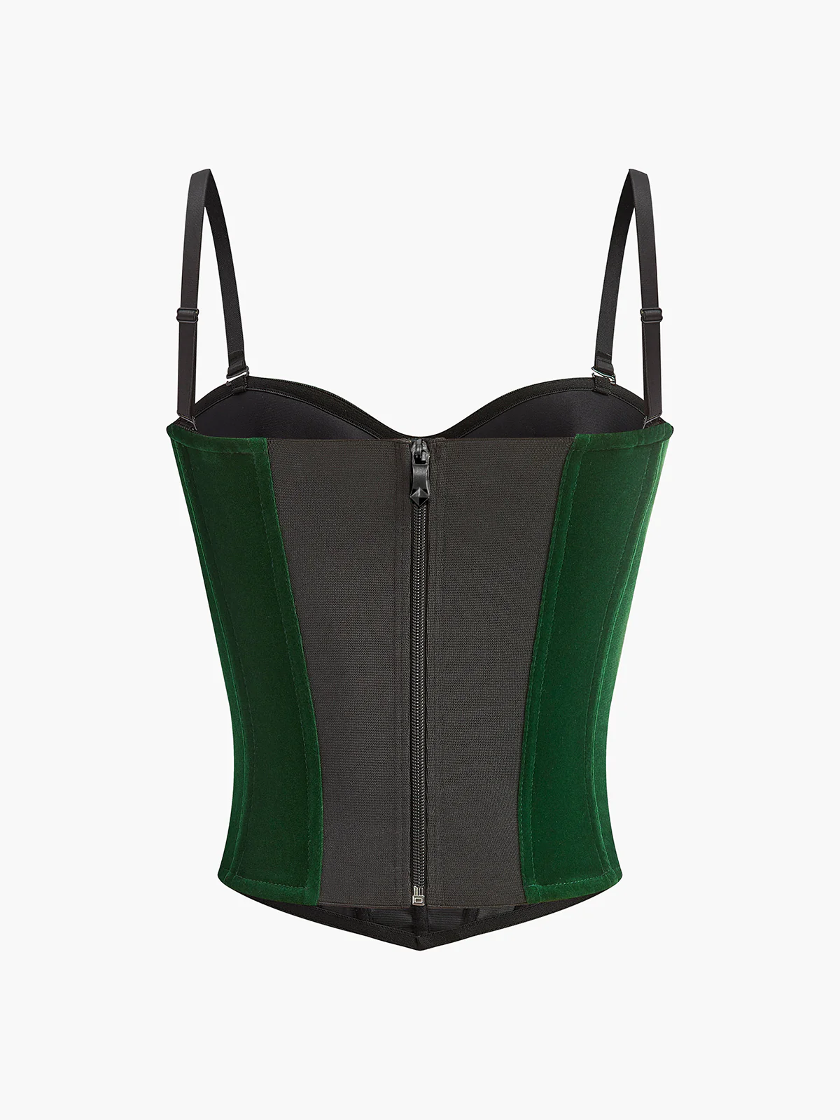 Velvet Piping Zipper Corset - Image 3