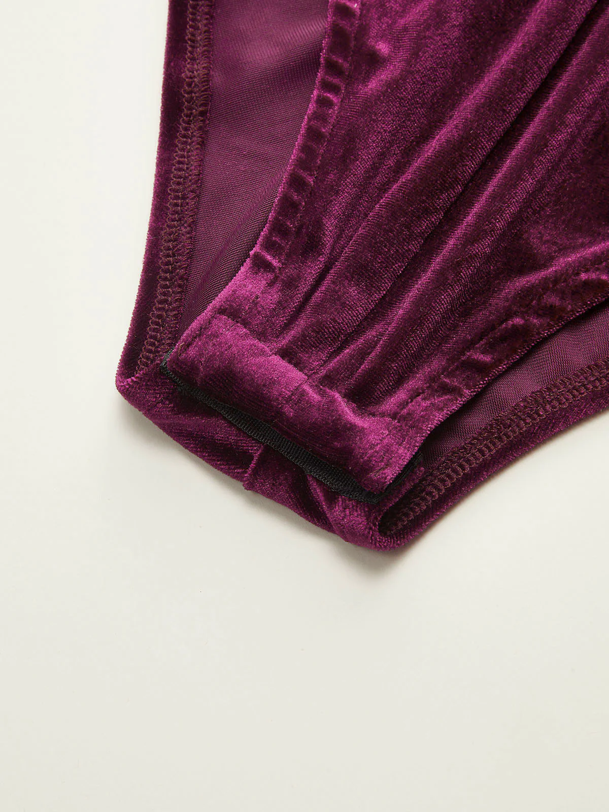 Velvet Ruched Long-Sleeve Bodysuit - Image 6