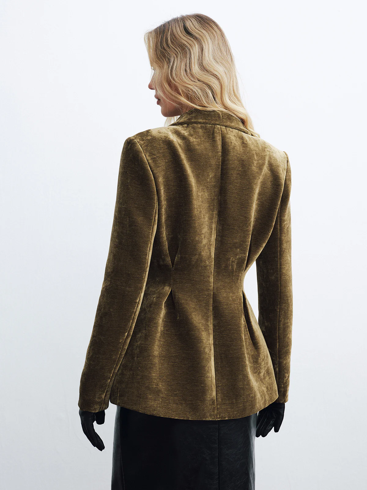 Velvet Single Button Blazer - Image 6