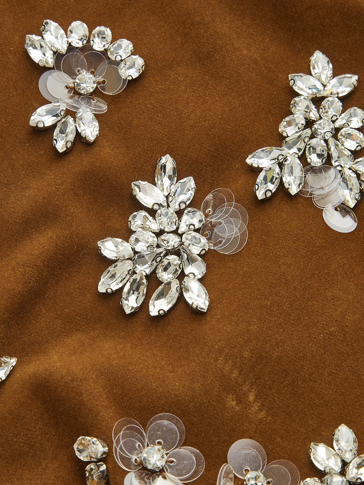 Velvet Sleeveless Mini Dress with Crystal Embellishments - Image 4