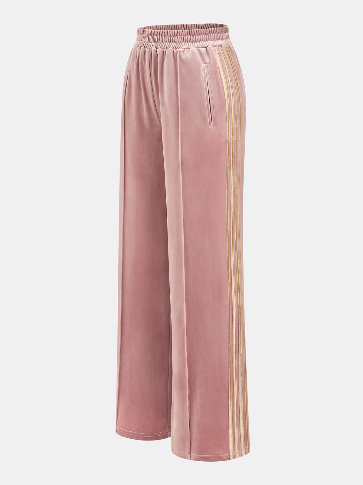 Velvet Wide-Leg Elastic Waist Pants - Image 2