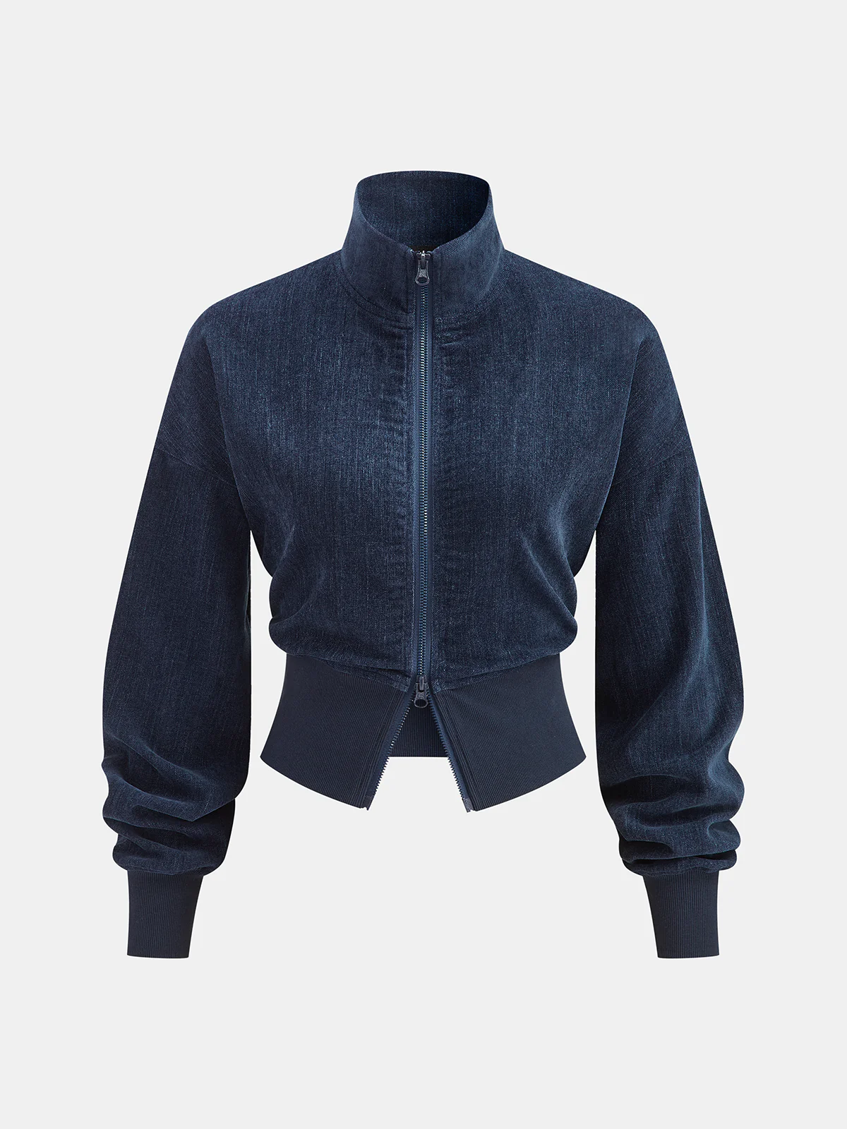 Velvet Zip-Up Jacket & Wide-Leg Pants Set - Image 2