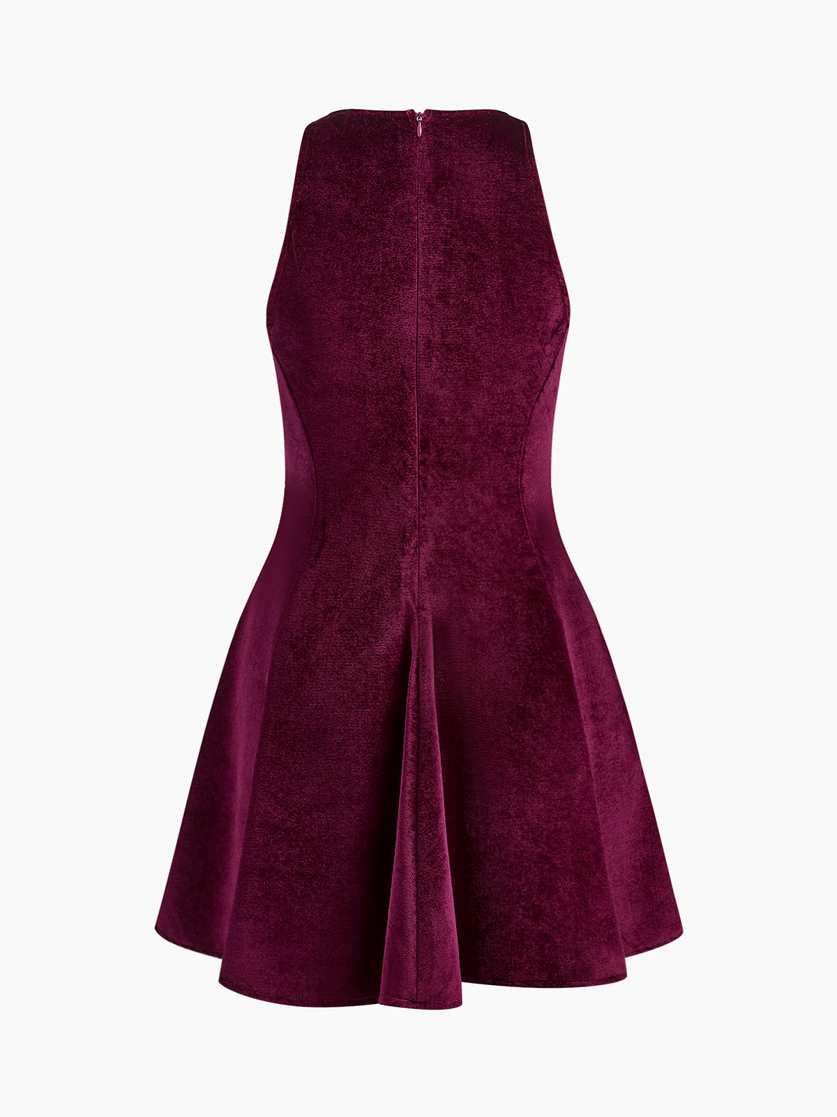 Velvet Zipper Slim Tank Dress - Image 3