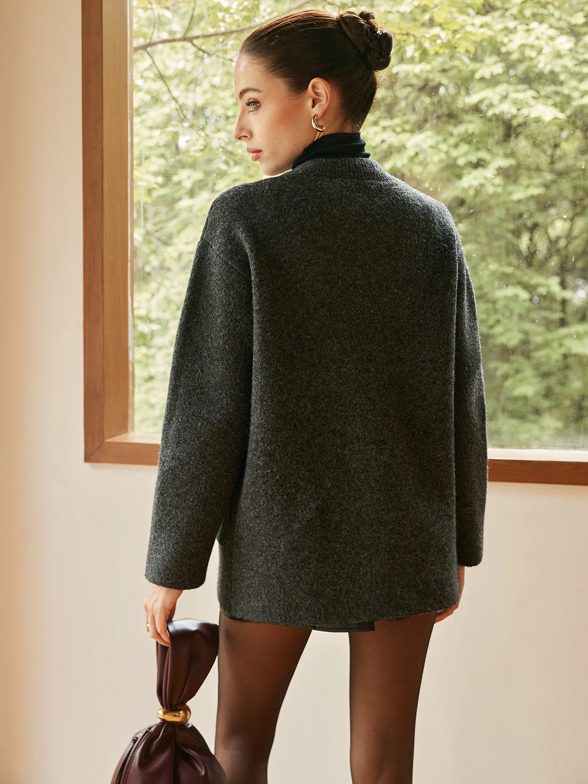 Versatile Breasted Soft Cardigan - Image 5