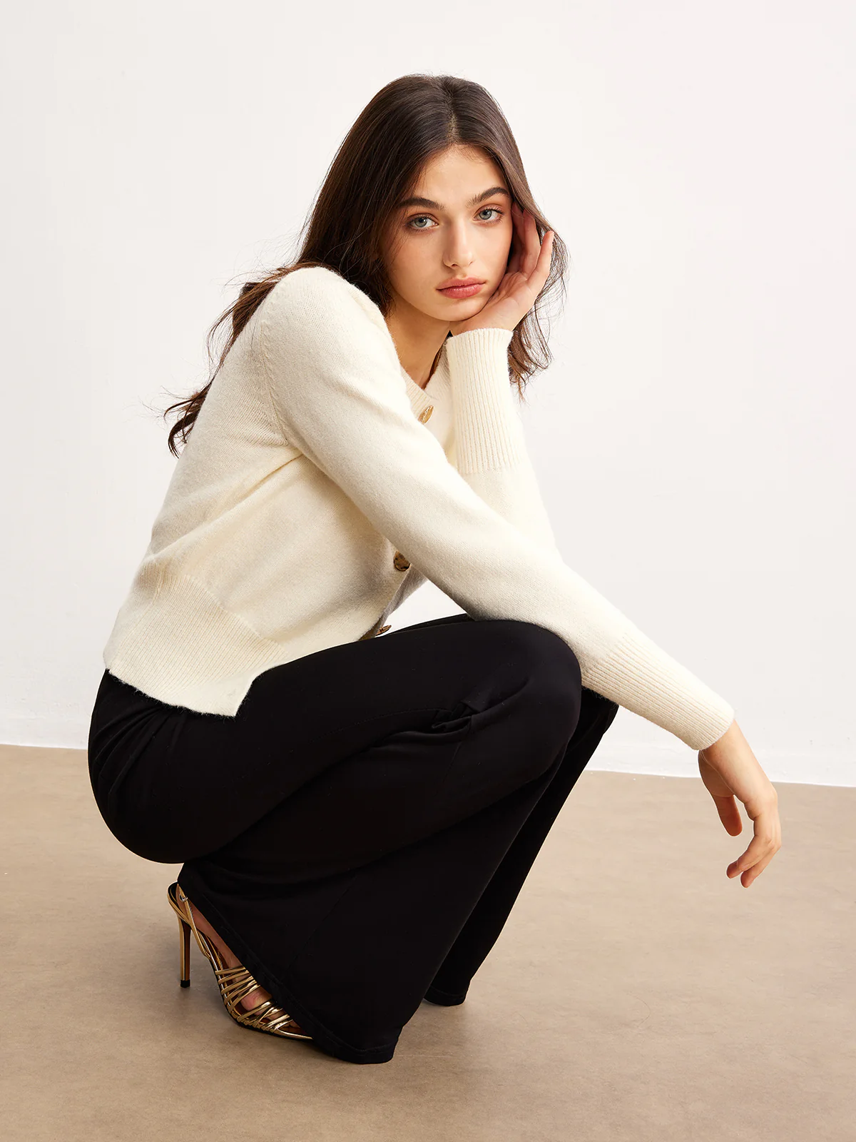 Versatile Metal Button Knit Outerwear - Image 6