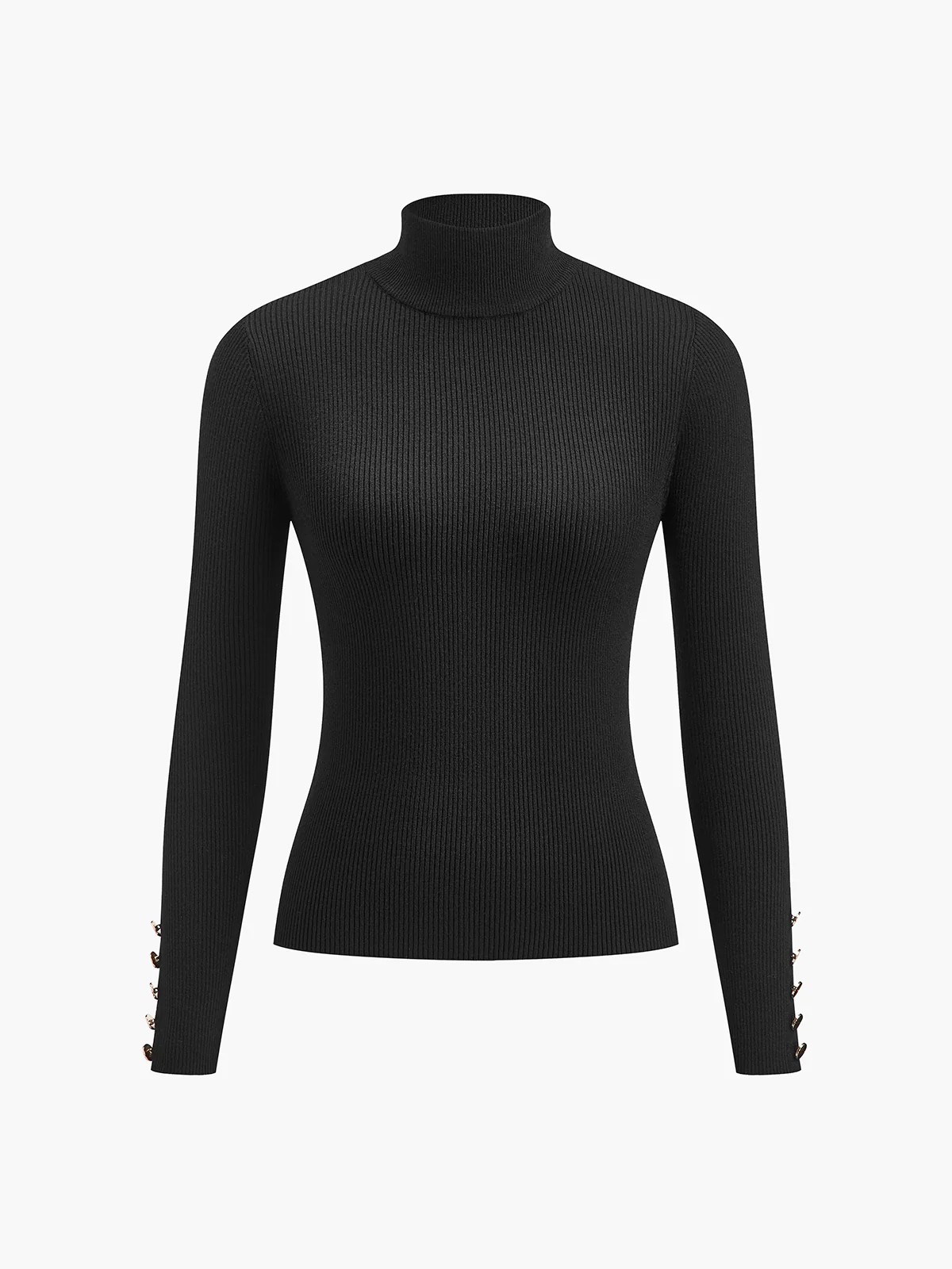 Versatile Mock Neck Skinny Sweater - Image 3