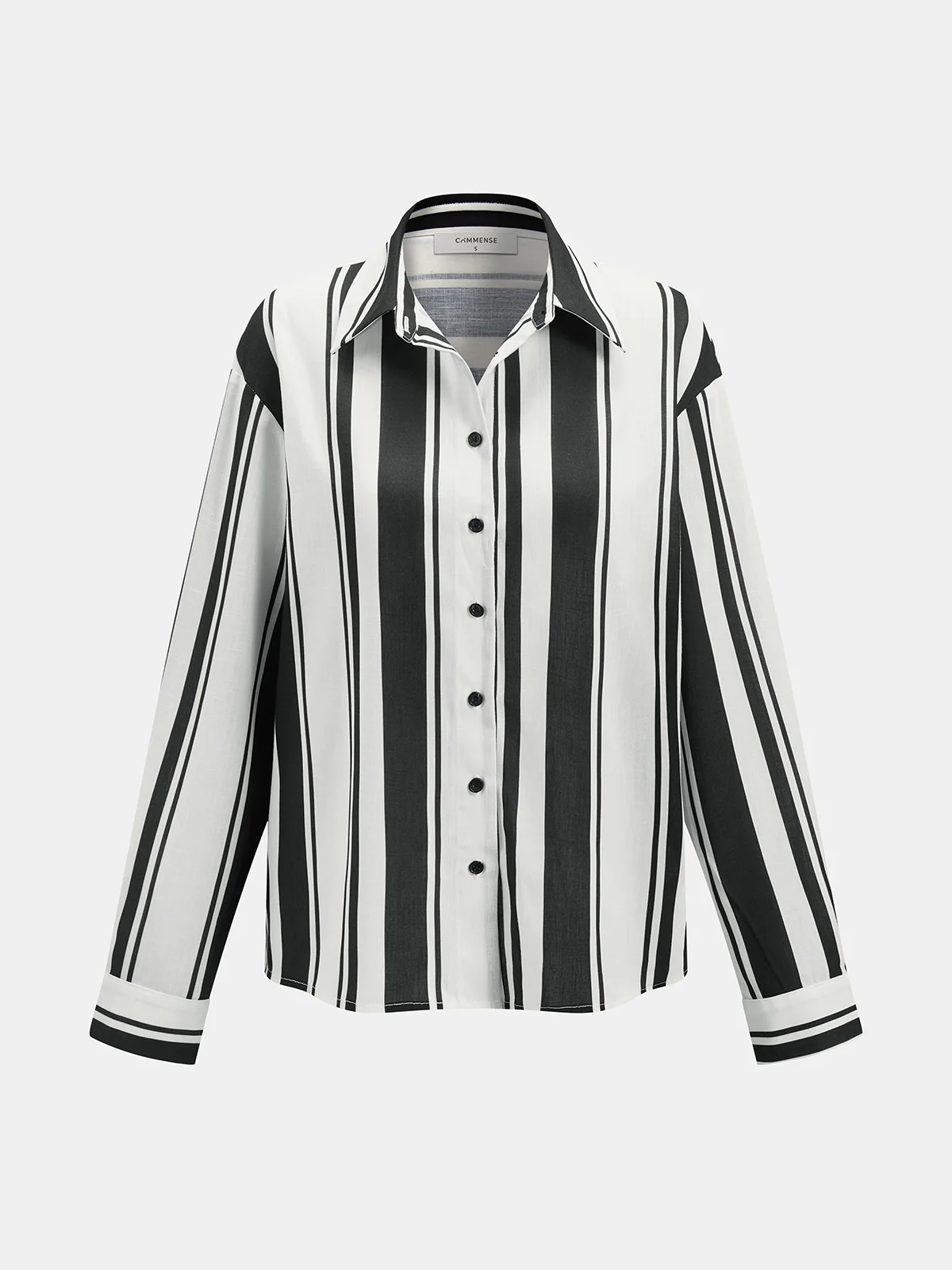 Vertical Striped Shirt & Drawstring Mini Skirt Set - Image 2