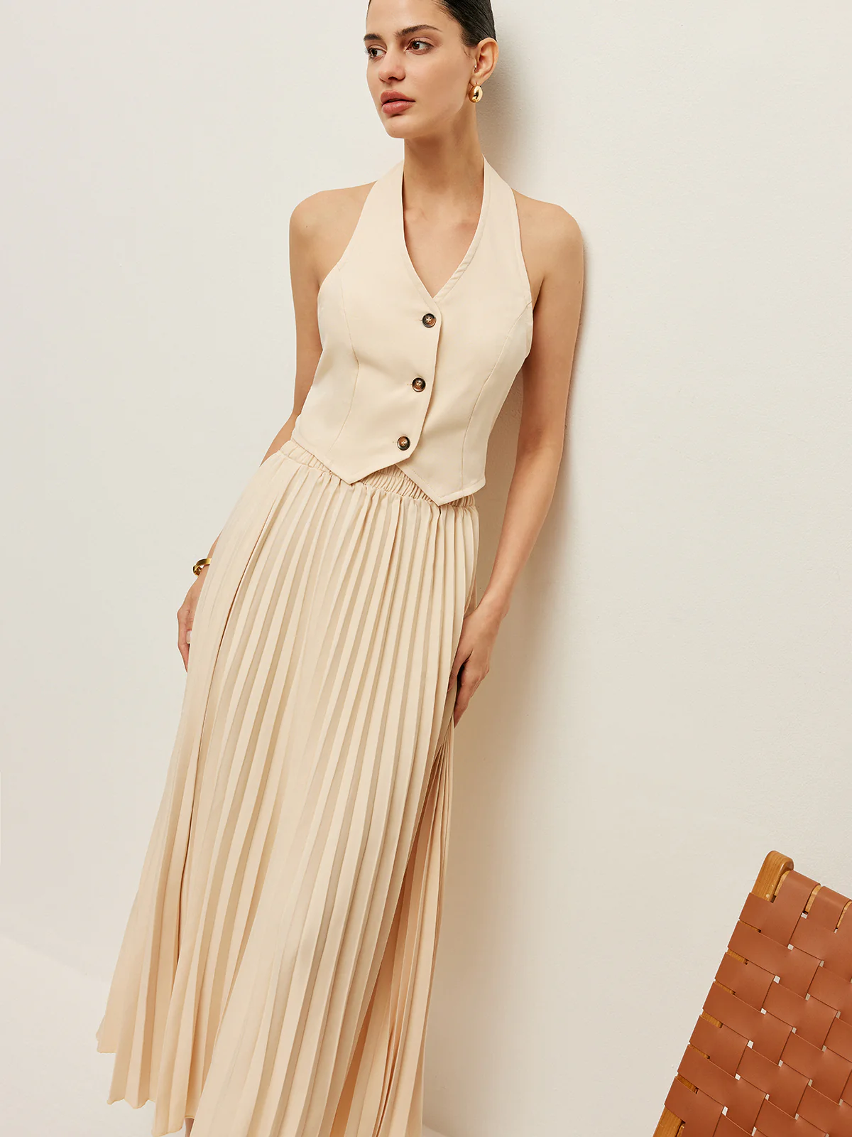 Vest With Pleated Skirt Set - Image 5