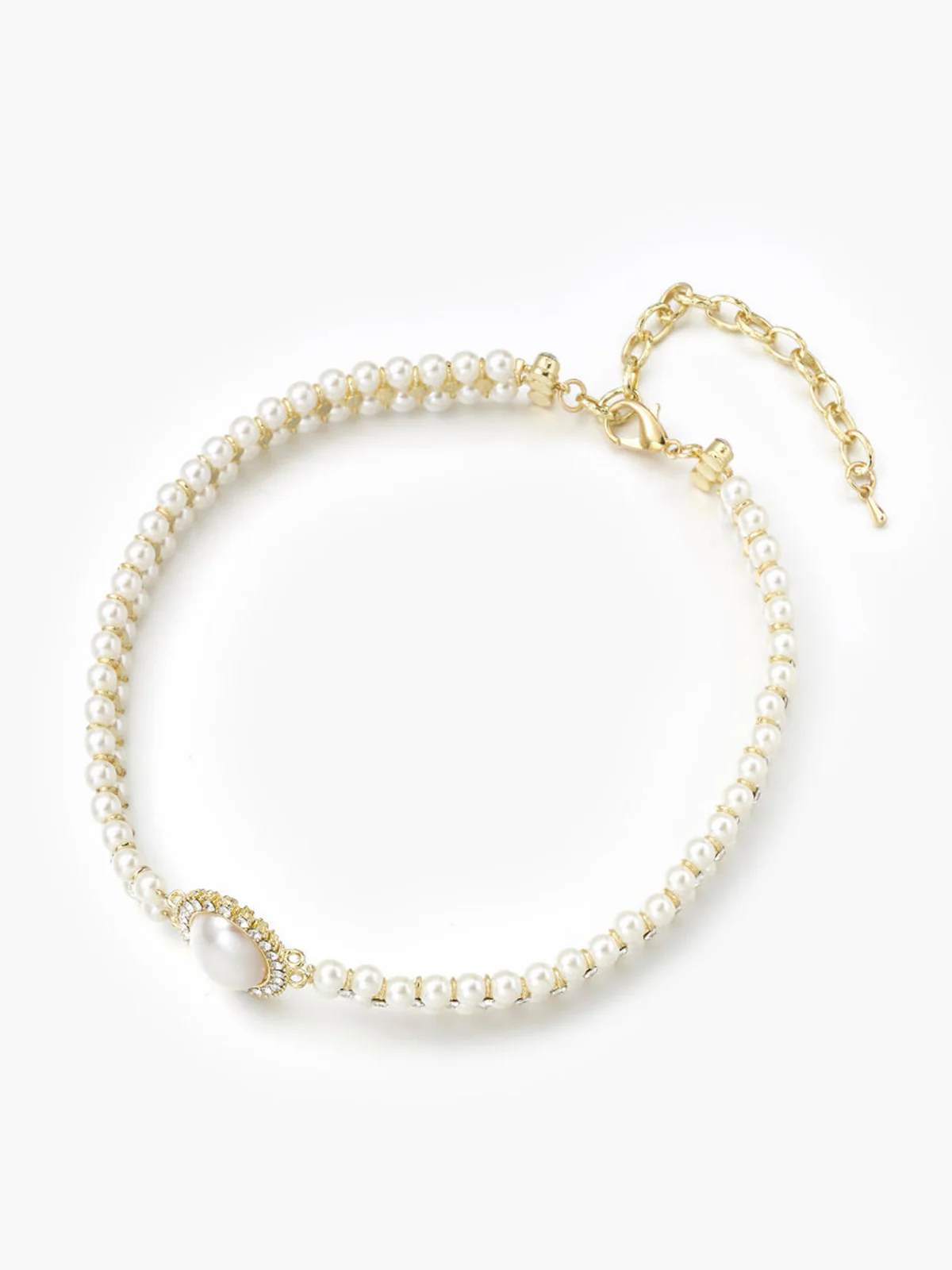 Vintage Double Layer Faux Pearl Choker Necklace - Image 3