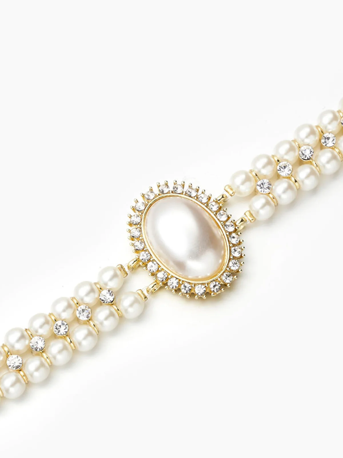 Vintage Double Layer Faux Pearl Choker Necklace - Image 4
