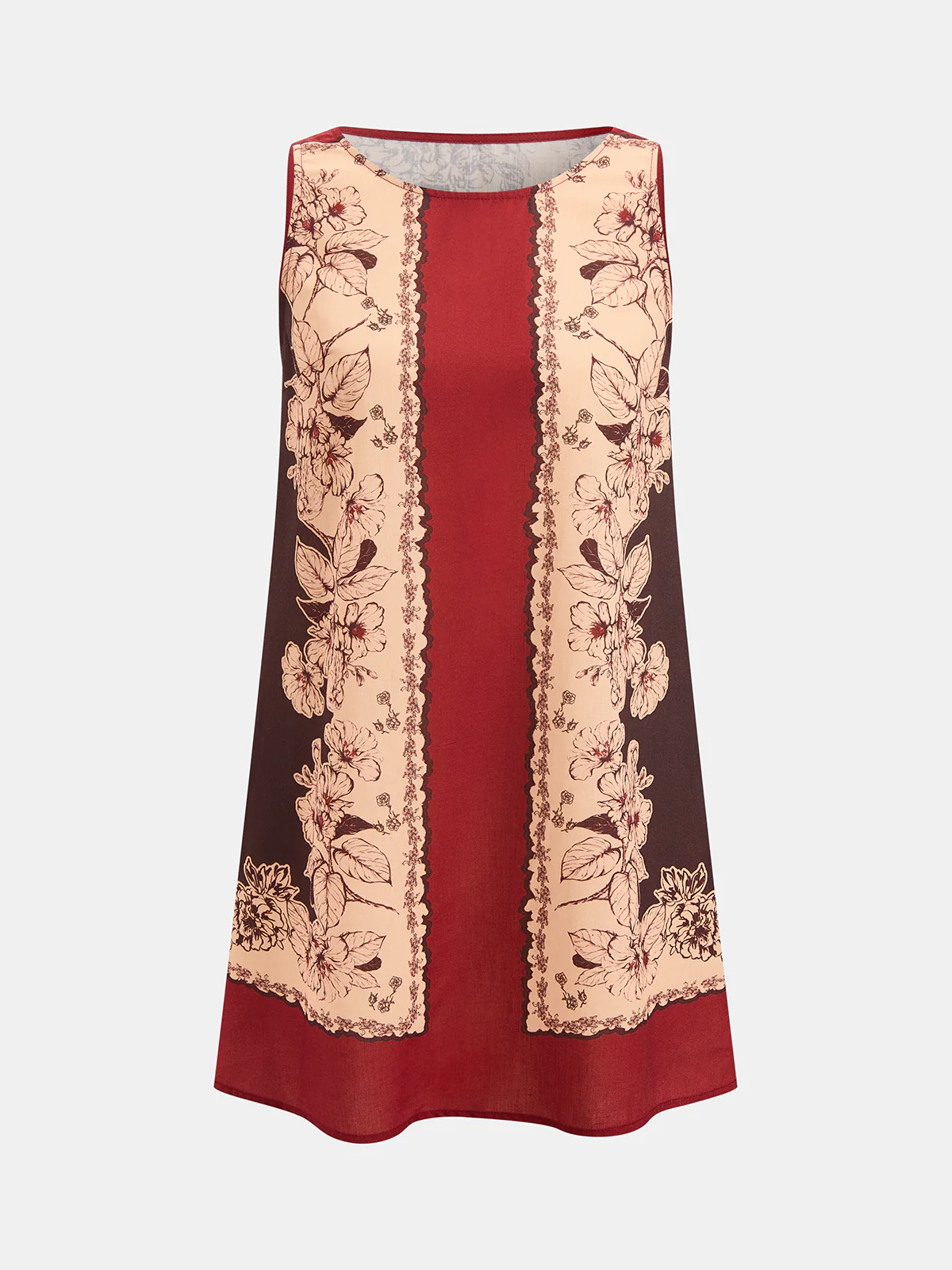 Vintage Floral Sleeveless Shift Dress