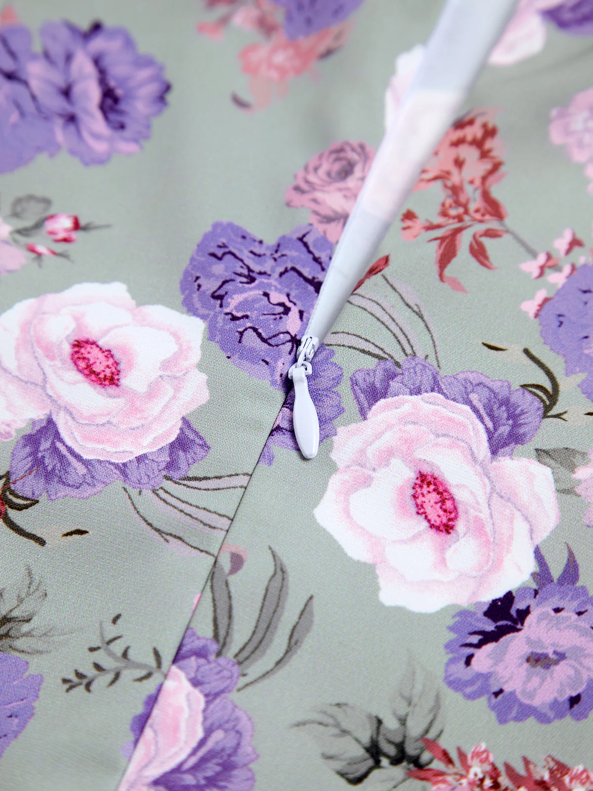 Vintage Floral Slit Midi Dress - Image 3