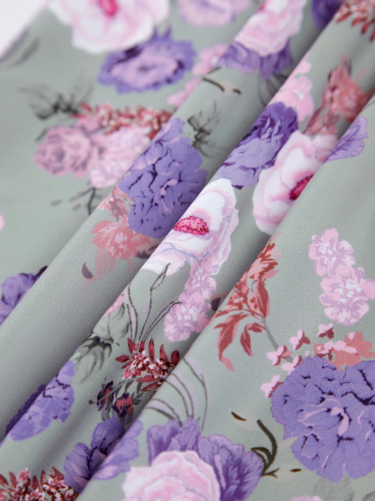Vintage Floral Slit Midi Dress - Image 4