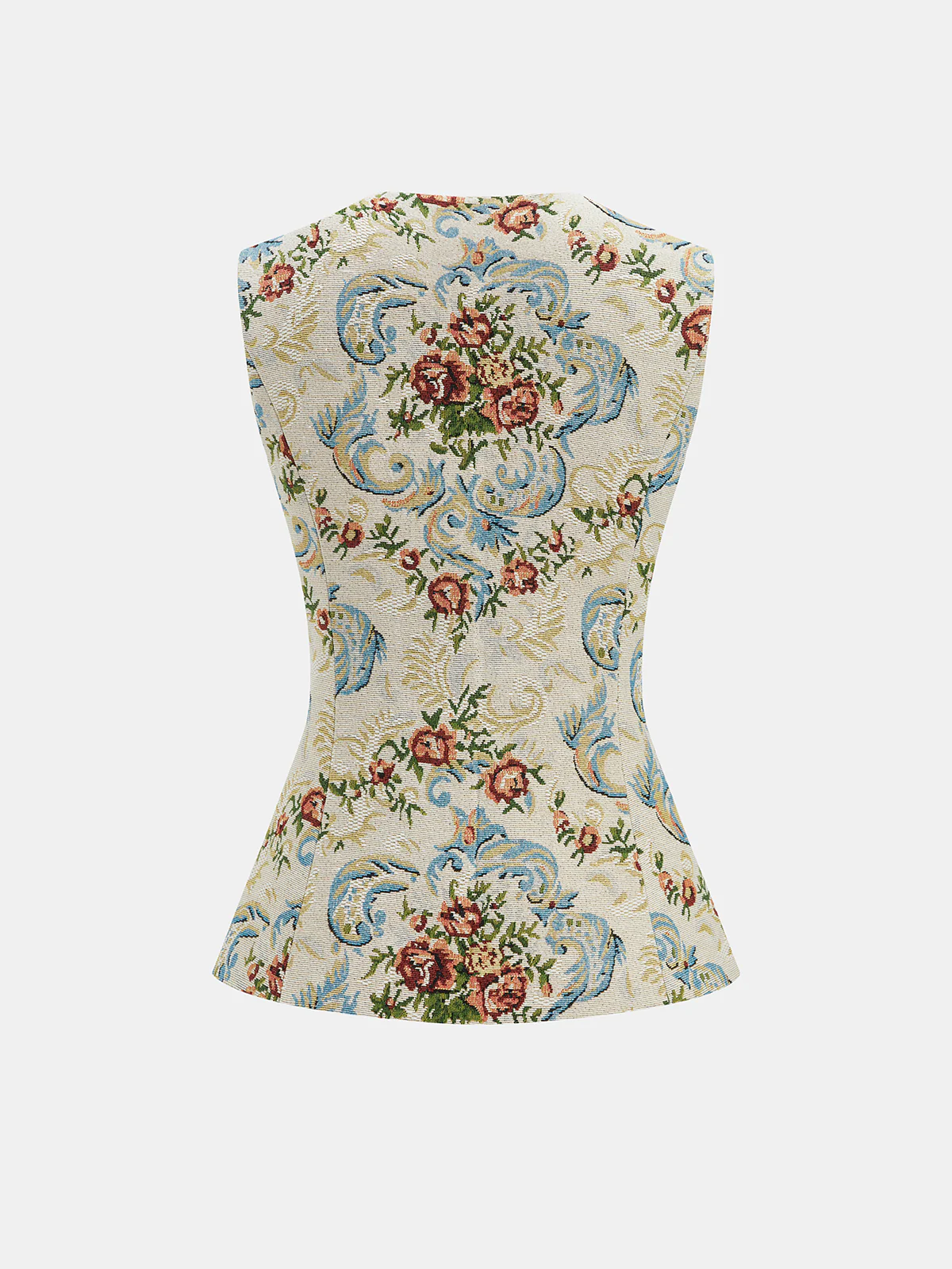 Vintage Floral Tailored Vest - Image 2