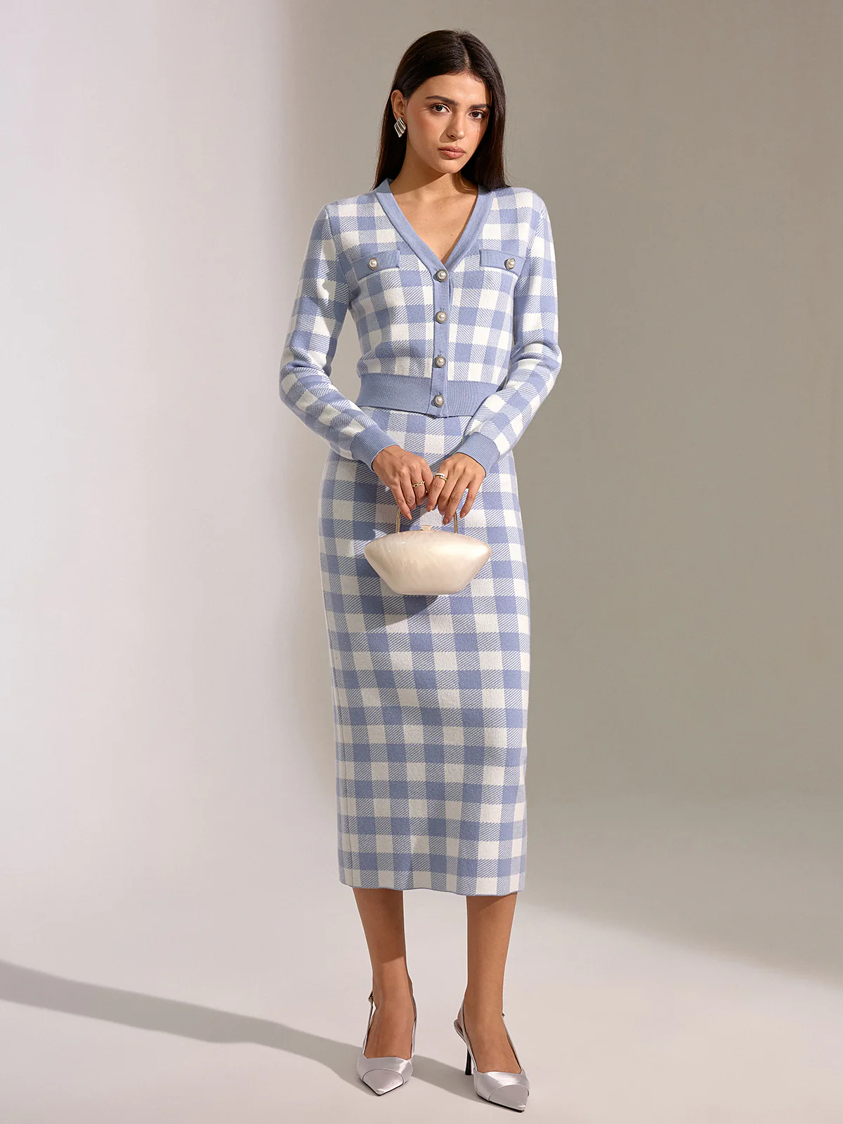 Vintage Plaid Wool Blend Cardigan - Image 2